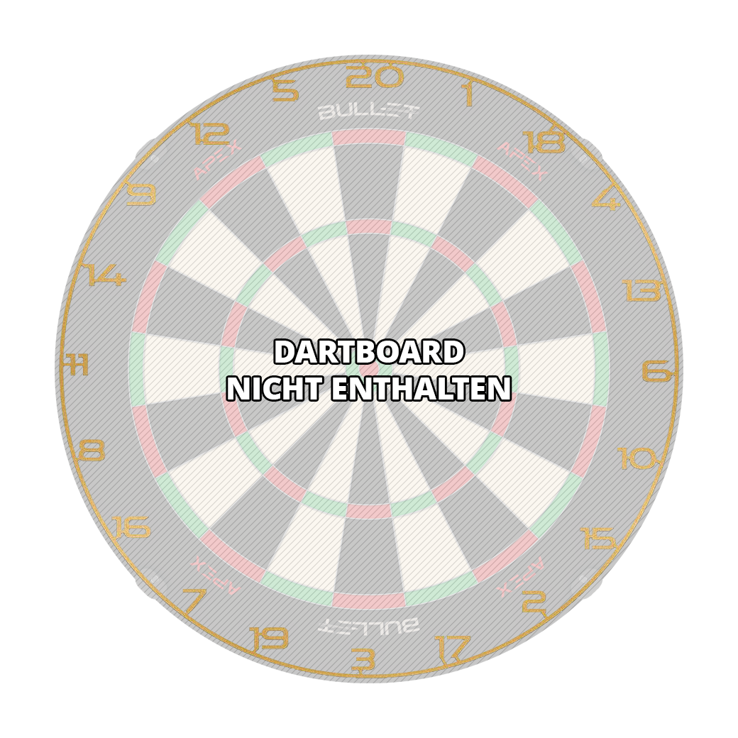 Das Bild stellt einen Dartboard Zahlenring in goldener Farbe dar. Es geht um das Produkt 'BT1000160 Bullet Dartboard Zahlenring Gold 3'.