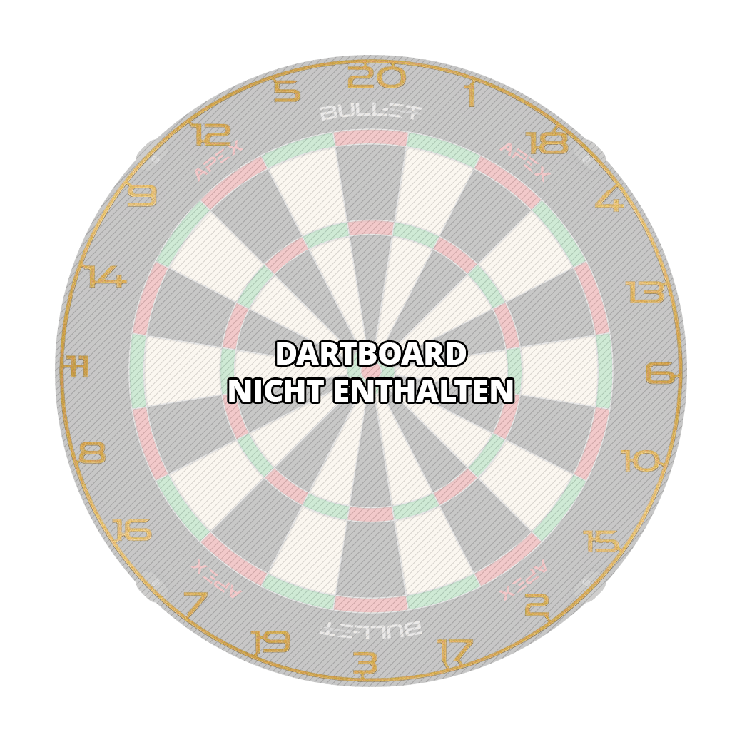 Bullet Dartboard Zahlenring Das Bild stellt einen Dartboard Zahlenring in goldener Farbe dar. Es geht um das Produkt 'BT1000160 Bullet Dartboard Zahlenring Gold 3'.