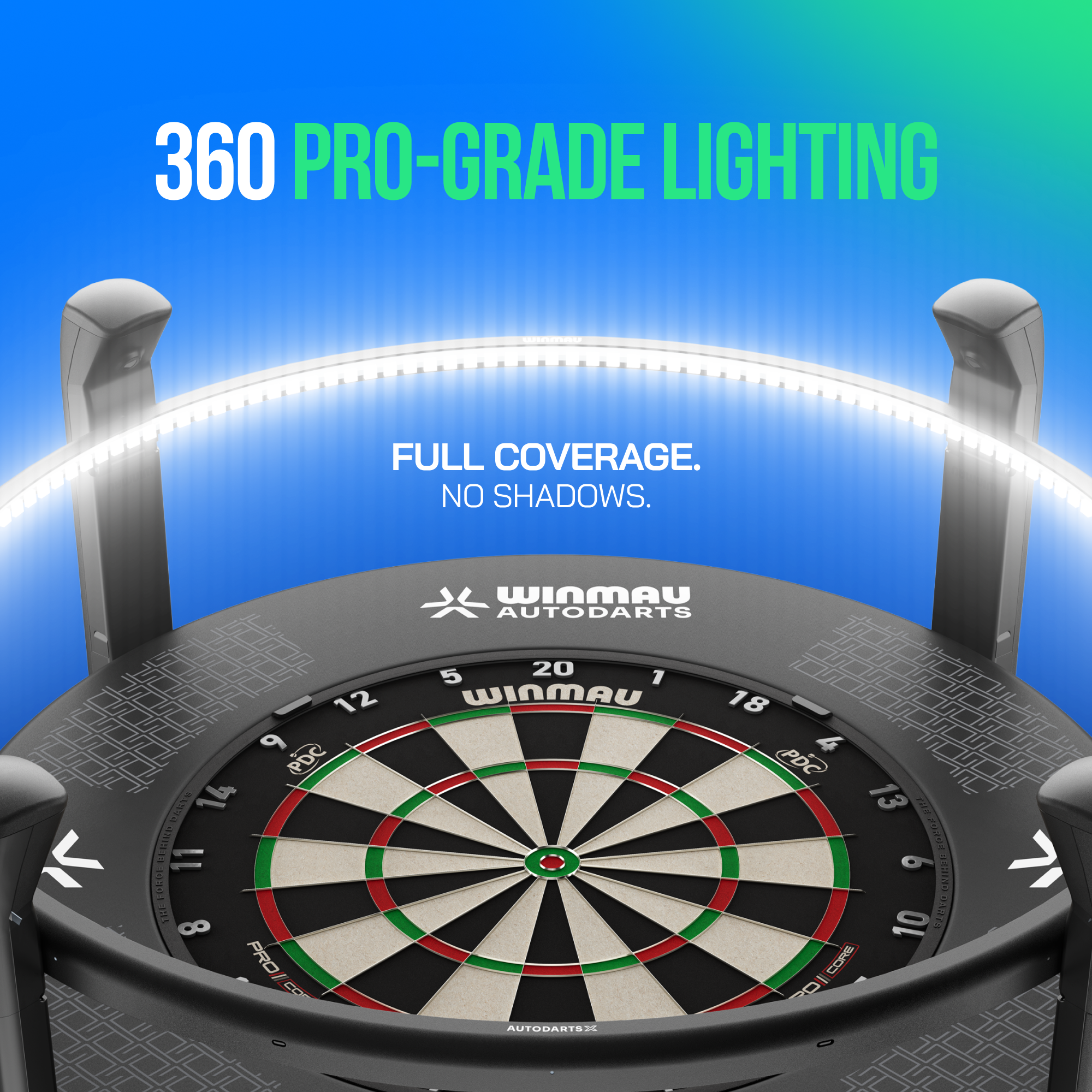 Winmau Autodarts X Autoscoring-System Zu sehen ist das Winmau Autodarts X Autoscoring-System. Es dient der automatischen Auswertung beim Darts-Spiel.