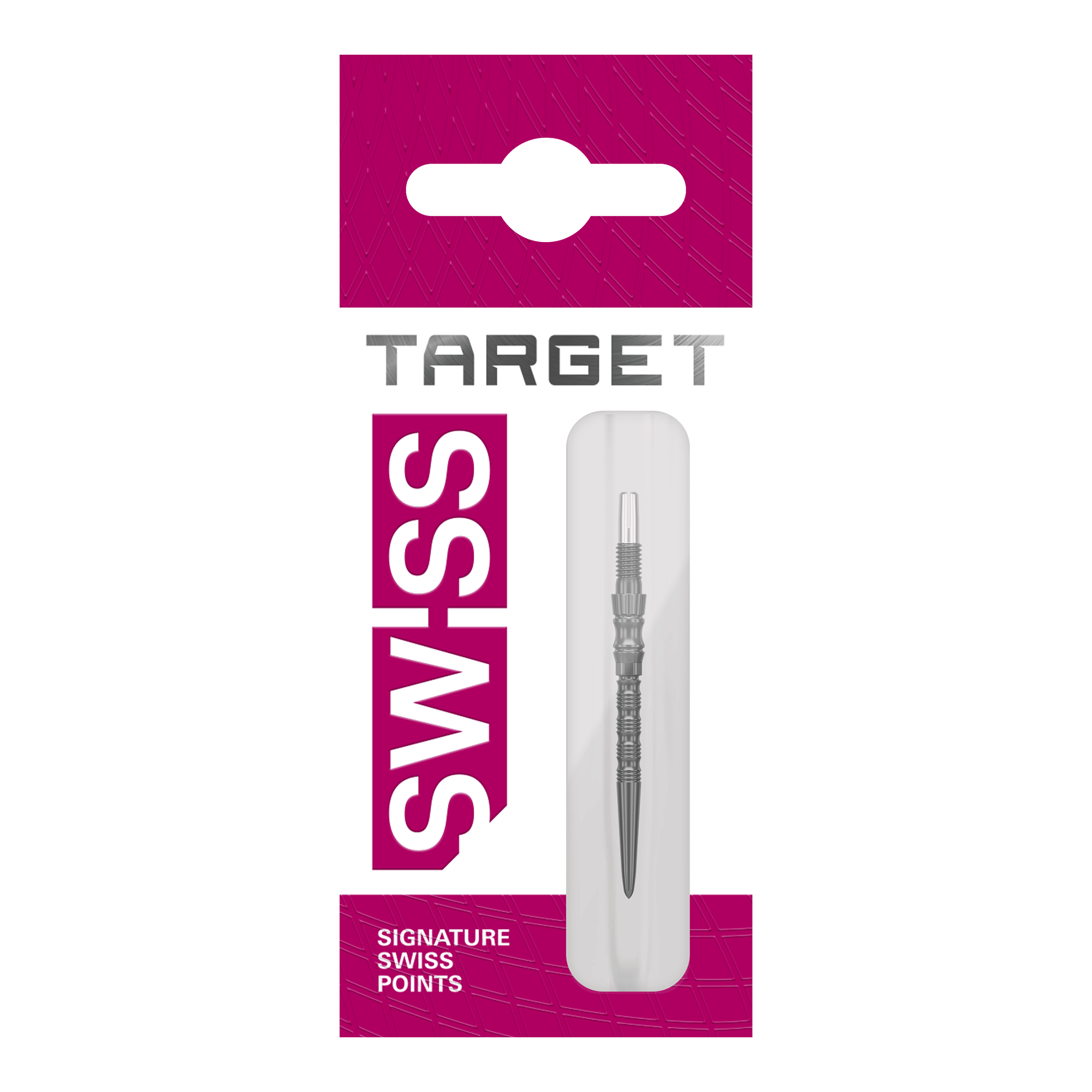 Target Signature Swiss Point TRB Steeldartspitzen - Schwarz Abgebildet sind schwarze Dartspitzen mit einer Länge von 30mm. Das Foto zeigt vermutlich drei einzelne Spitzen als Dart Zubehör.