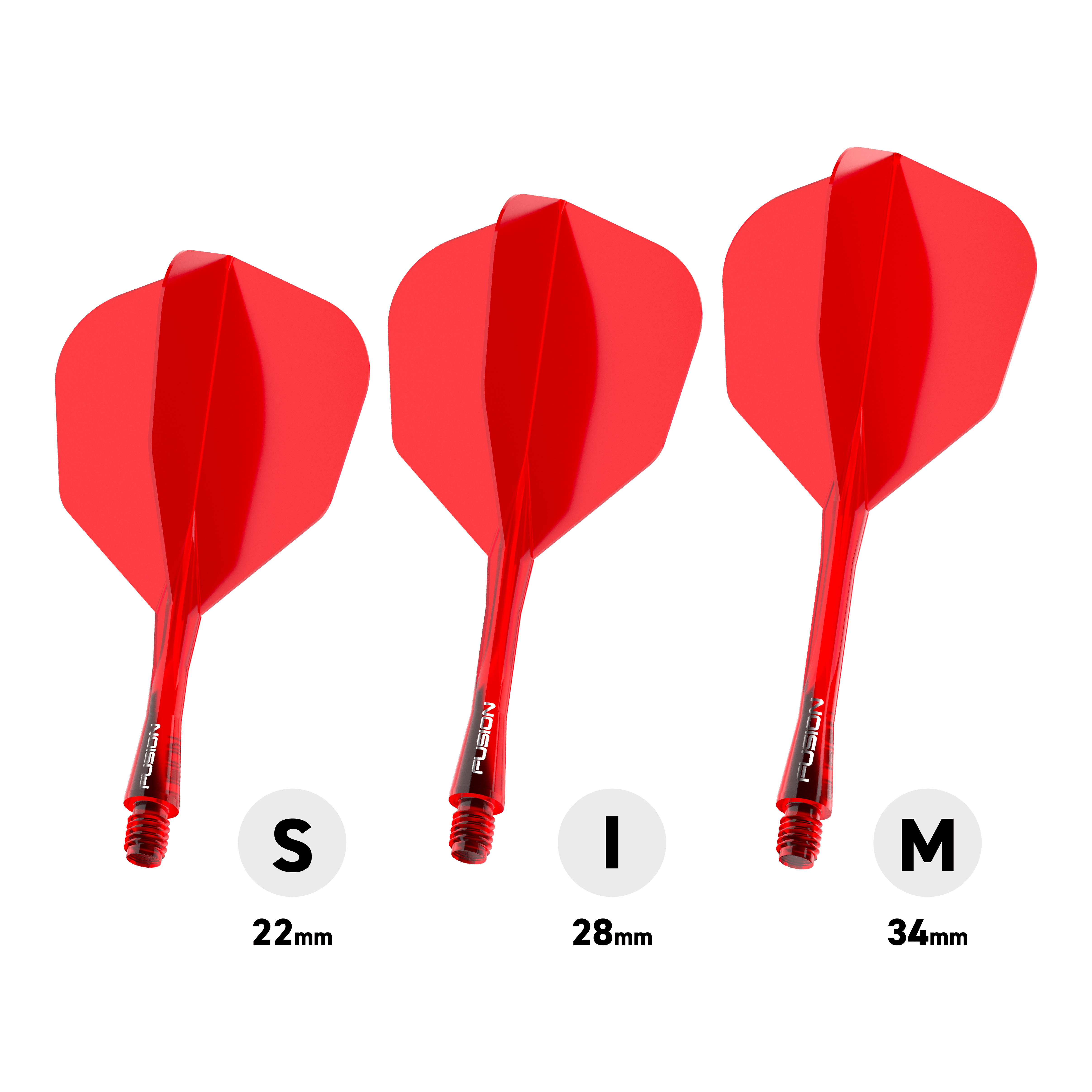 Winmau Fusion Flight-Shaft-System No6 Rot Das Bild stellt das Winmau Fusion Flight-Shaft-System No6 in Rot dar. Dieses System kombiniert Flight und Shaft in einem roten Design.