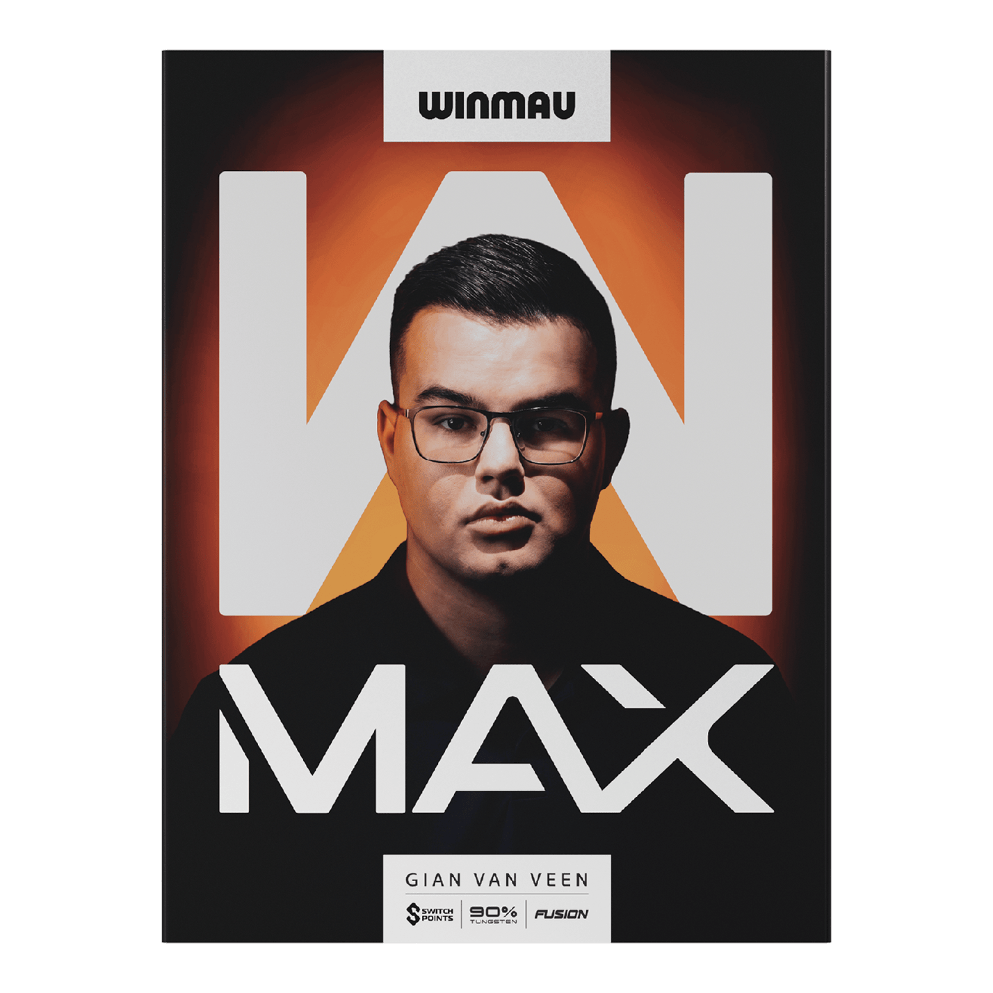 Winmau Gian Van Veen W-MAX Softdarts - 18g Das Bild zeigt Winmau Gian Van Veen W-MAX Softdarts mit einem Gewicht von 18 Gramm. Die Darts sind nebeneinander angeordnet.
