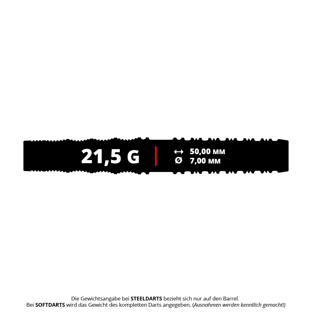 Hier sieht man Target Japan Mikuru Suzuki The Miracle GEN7 Softdarts mit einem Gewicht von 21,5g. Die Softdarts sind ideal für elektronische Dartboards geeignet.