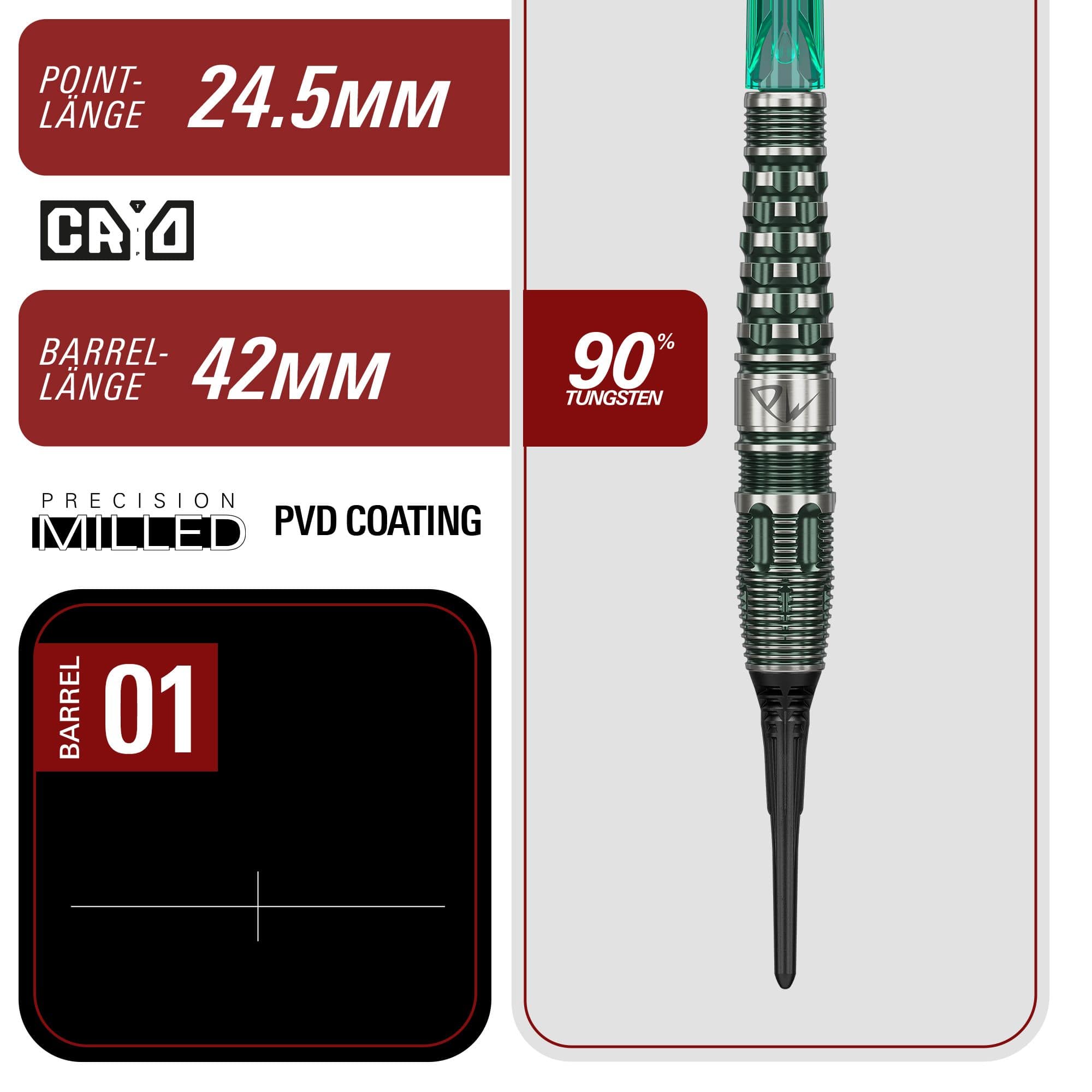 Target Japan Prime Series PW GEN 3 Softdarts - 19g Das Bild zeigt den Target Japan Prime Series PW GEN 3 Softdart - 19g. Die Dartpfeile sind modern gestaltet und für den Softdartbereich geeignet.