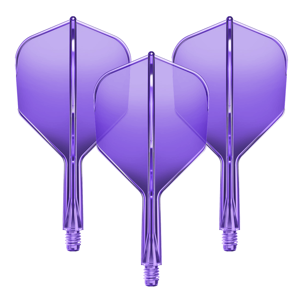 GOAT A1R No6 Flight-Shaft-System - Neon Lila Abgebildet ist das GD8000280_GOAT_A1R_No6_Flight-Shaft-System_NeonLila_19mm_1Set. Es scheint ein Dart Flight-Shaft in Neonlila mit einer Länge von 19 mm zu sein.