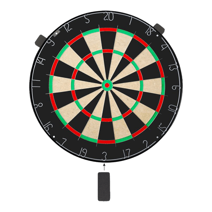 Abgebildet ist das Karella Dartboard BullOut Set inklusive zwei Sätzen Steeldarts. Dieses Set ist ideal für das heimische Dartspiel.