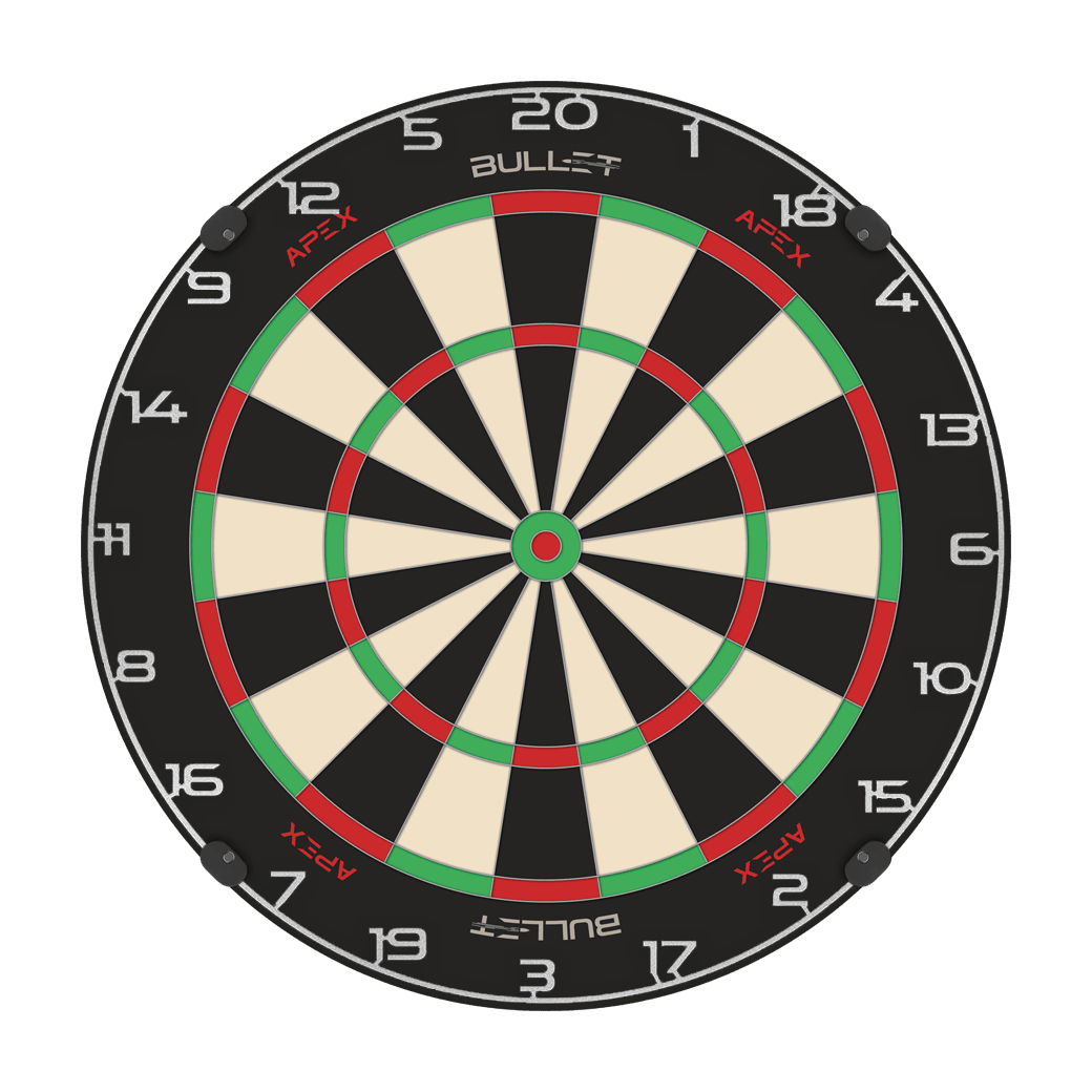 Bullet Dartboard Zahlenring Dargestellt ist ein weiterer silberner Dartboard-Zahlenring. Er wird verwendet, um die Punktzahlen beim Dart zu markieren.