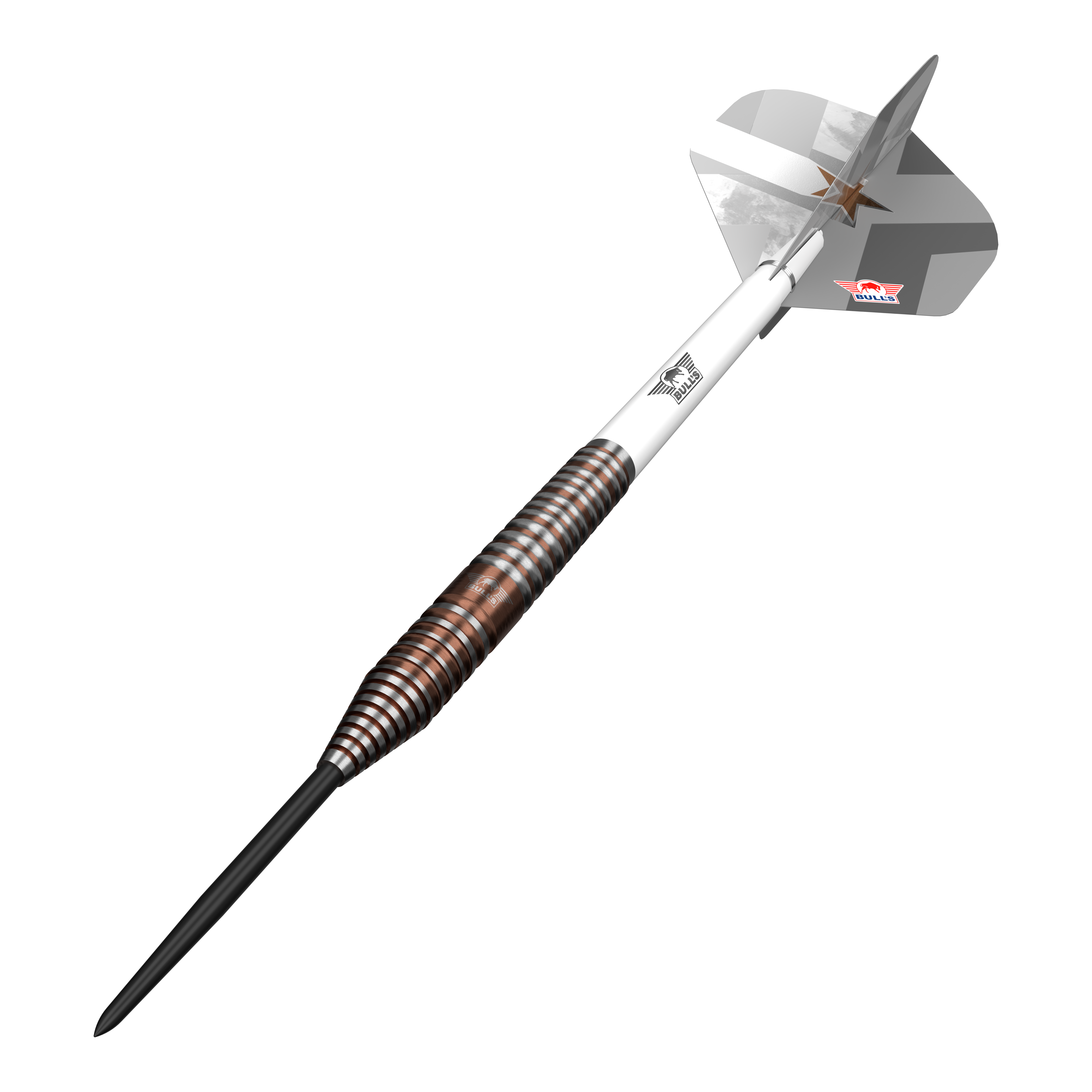 Bulls NL Max Hopp E5 Steeldarts Abgebildet sind Bulls NL Max Hopp E5 Steeldarts. Sie bieten einen guten Griff und eine ausgewogene Gewichtsverteilung.