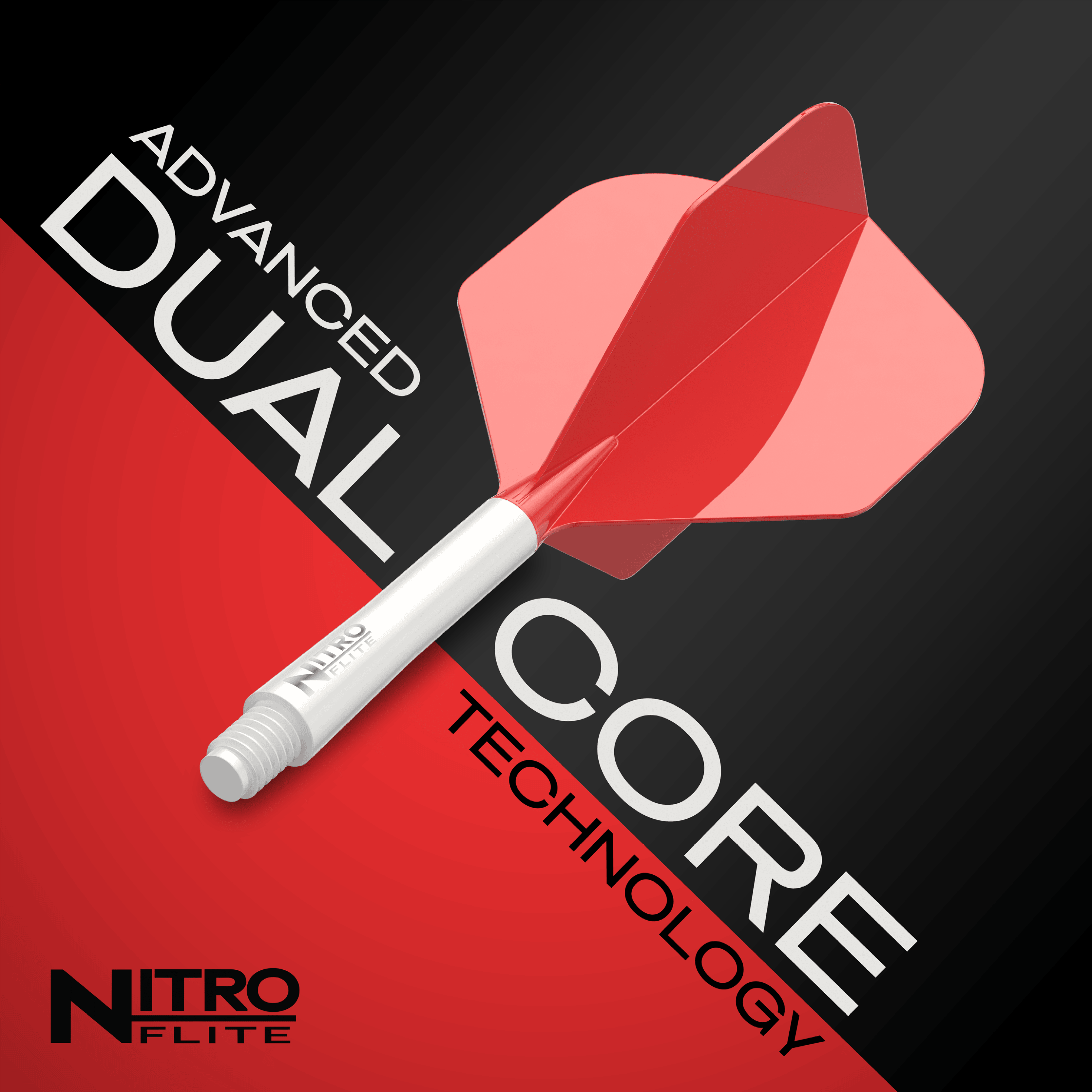 Red Dragon Nitroflite - White Shaft Red No2 Flights Gezeigt wird das Red Dragon Nitroflite Set, bestehend aus weißen Schäften und roten No2 Flights. Dieses Produkt eignet sich perfekt für ambitionierte Dartspieler.