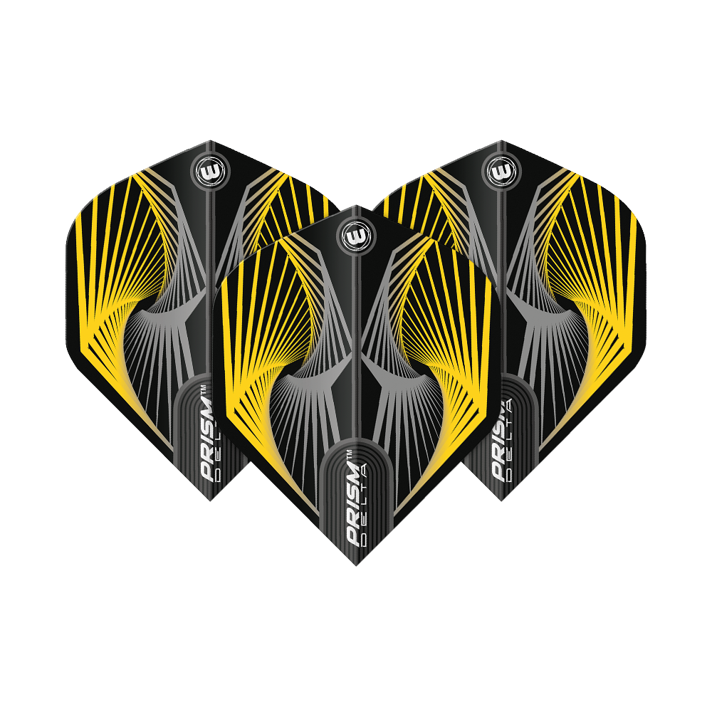 Winmau Prism Delta Spiral YellowGrey Standard Flights