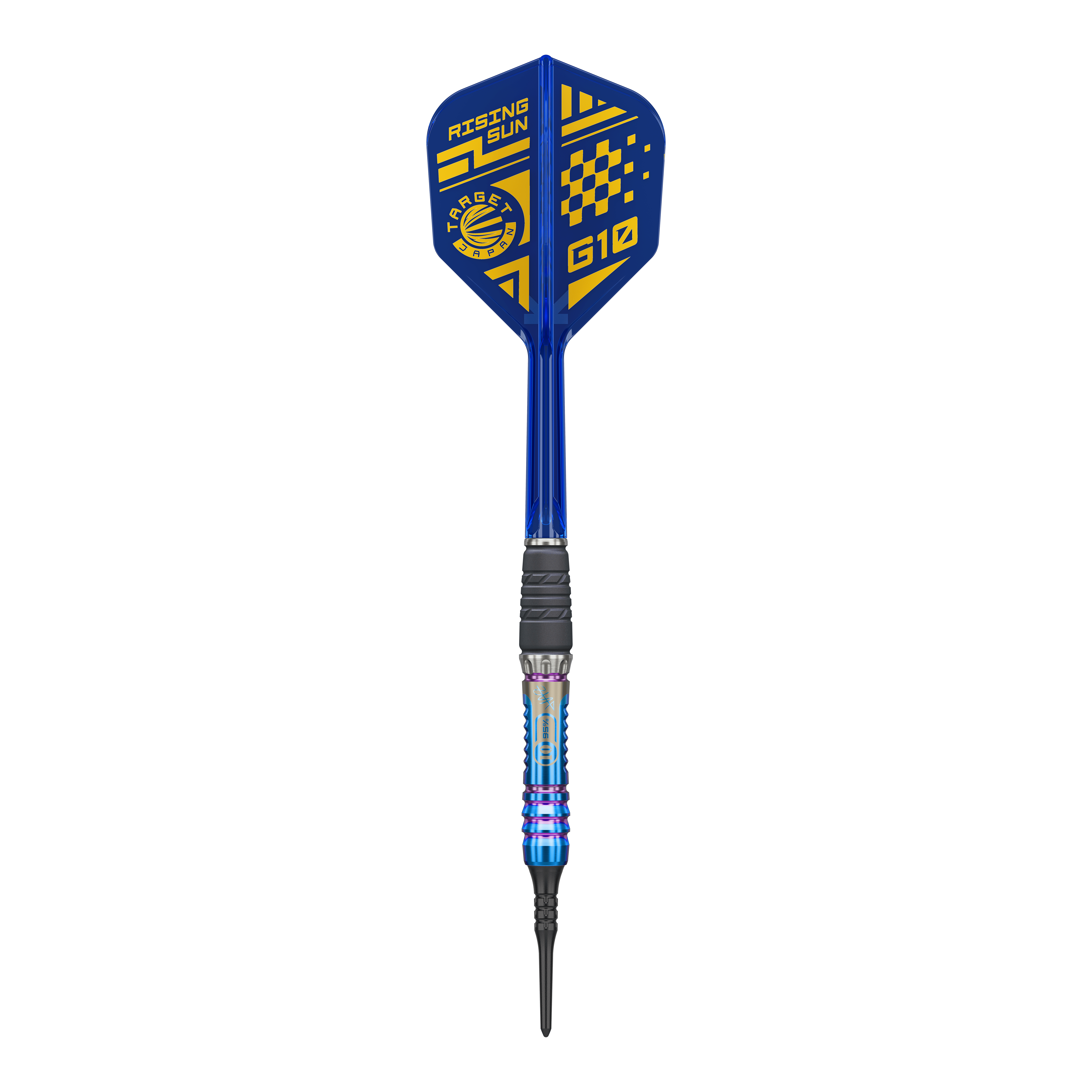 Target Japan Rising Sun GEN10 Softdarts - 21,5g Dieses Bild zeigt den Target Japan Rising Sun GEN10 Softdarts mit 21,5g. Der Dart besticht durch seine auffällige Gestaltung und hervorragende Verarbeitung.