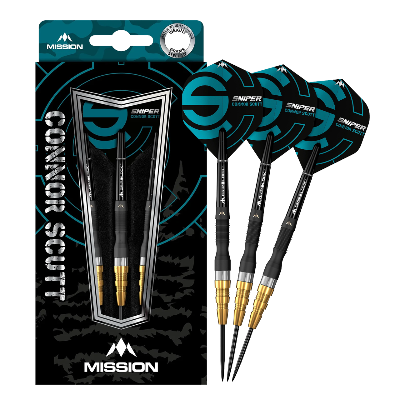 Mission Connor Scutt Sniper Black Gold Steeldarts