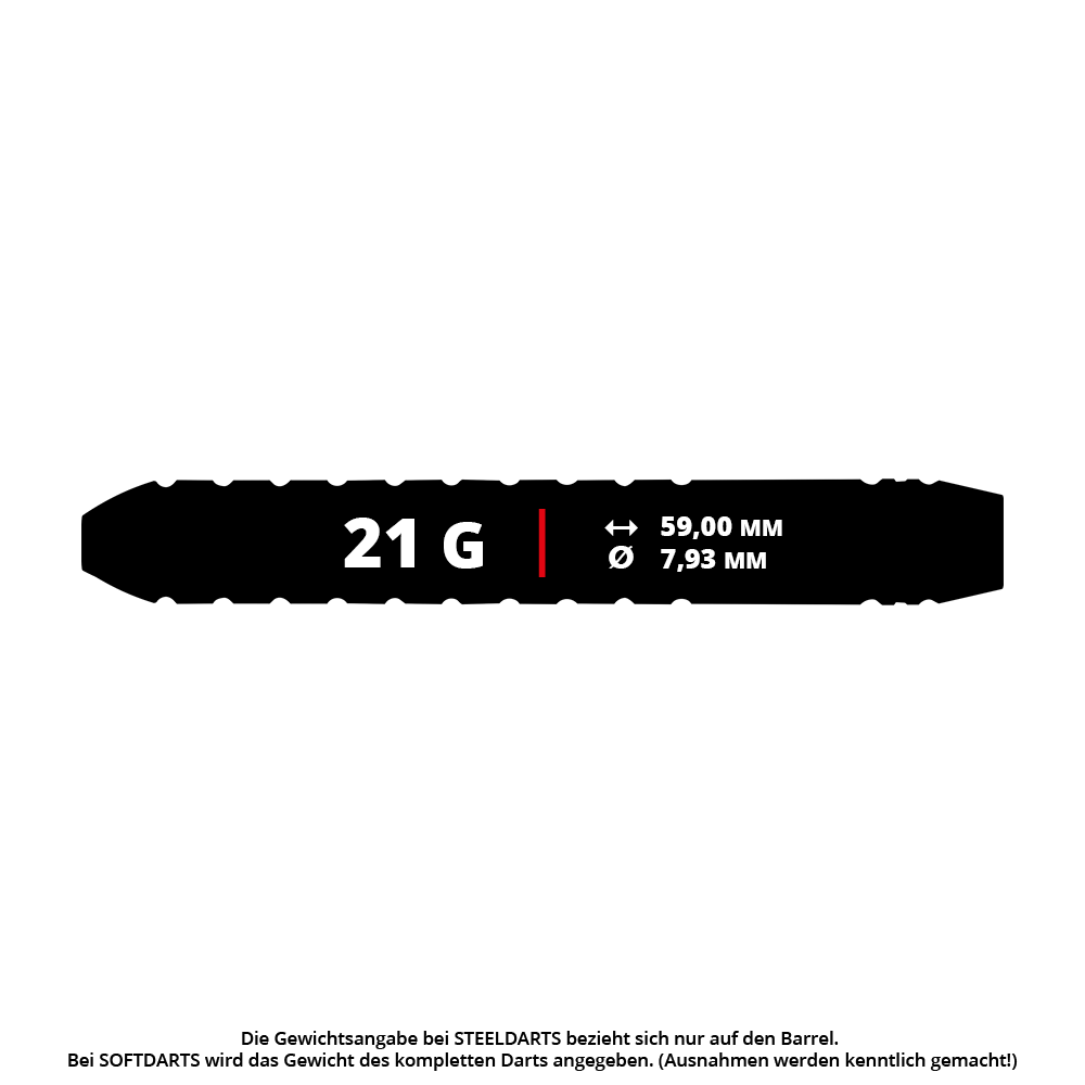 Red Dragon Gian Van Veen Brass Steeldarts - 21 g