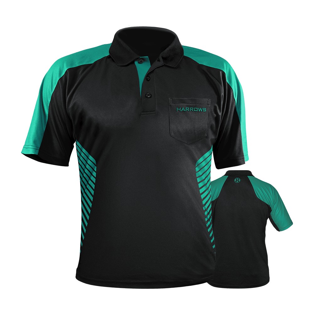 Harrows Vivid Dartshirt Black/Jade