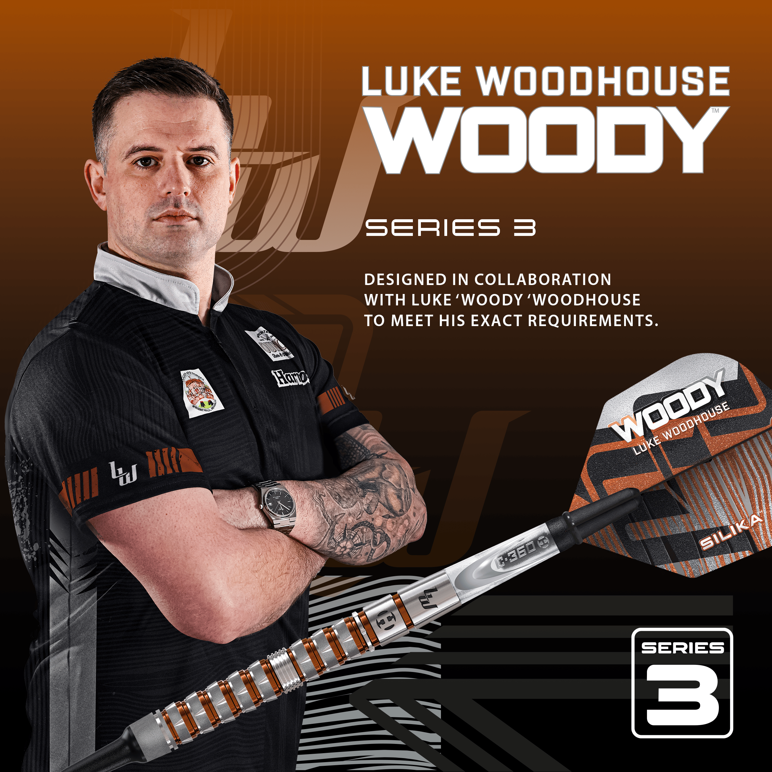 Harrows Luke Woodhouse Series 3 Softdarts - 18g Harrows Luke Woodhouse Series 3 Softdarts - 18g ist auf dem Bild zu sehen. Diese Softdarts wiegen 18 Gramm.