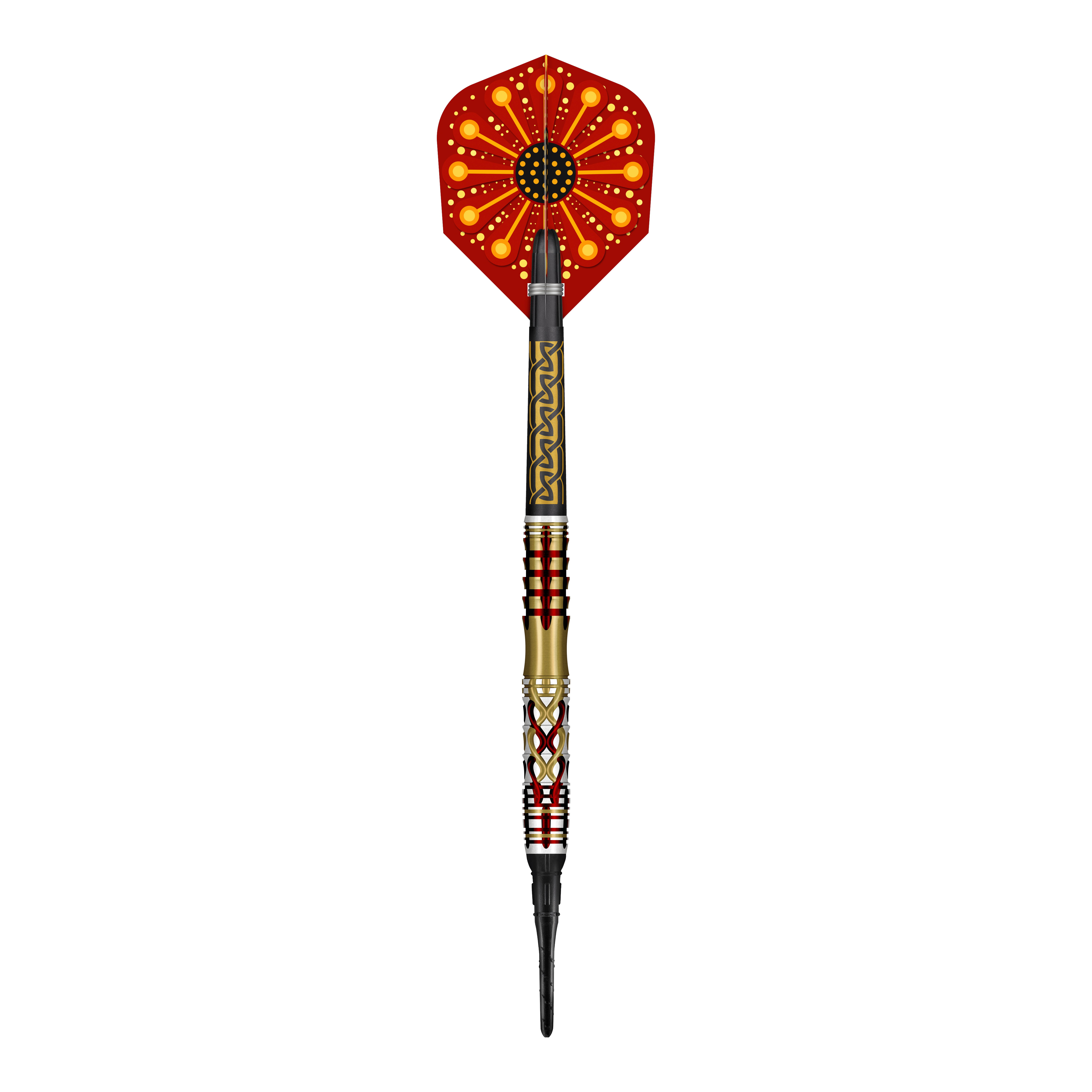 Shot Goths Alaric Softdarts - 20g Abgebildet sind die Shot Goths Alaric Softdarts mit einem Gewicht von 20g. Die Darts sind aus nächster Nähe von der Seite zu sehen.