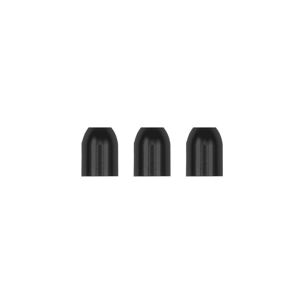LCR-BK_L-Style_Premium_Metall_Champagne_Ringe_Schwarz_1 Das Bild zeigt drei schwarze Metallringe des Produkts „L-Style Premium Metall Champagne Ringe“. Sie sind in einer Reihe nebeneinander angeordnet.