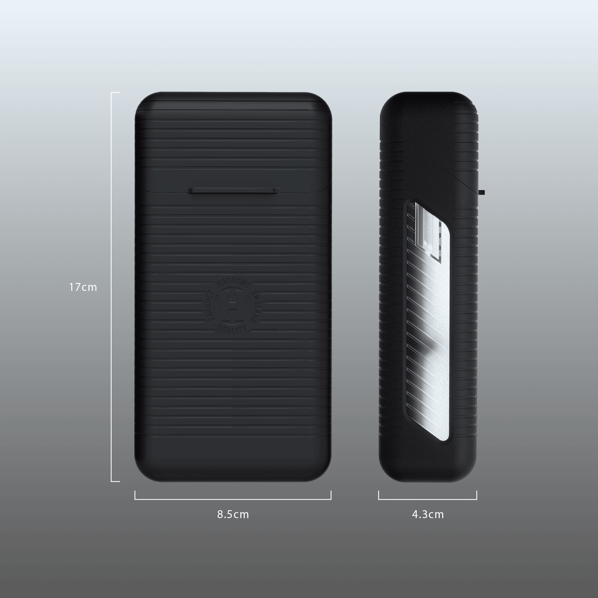 Das Bild zeigt ein Dartcase von Harrows in transparenter Ausführung. Es wird als Harrows Vault Dartcase Clear dargestellt.