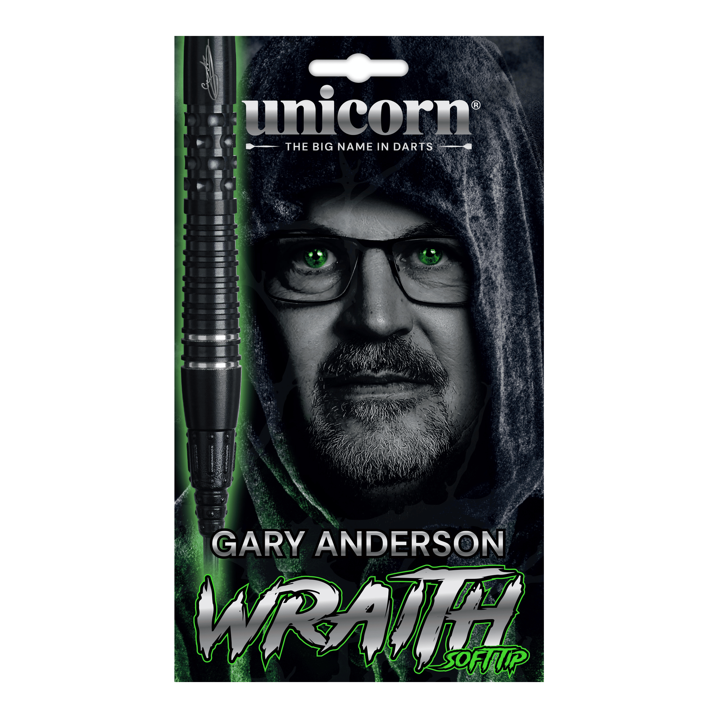 Unicorn Wraith Gary Anderson Phase 6 Softdarts - 20g Unicorn Wraith Gary Anderson Phase 6 Softdarts mit 20g Gewicht ist auf dem Bild zu sehen. Der Softdart ist detailliert dargestellt.