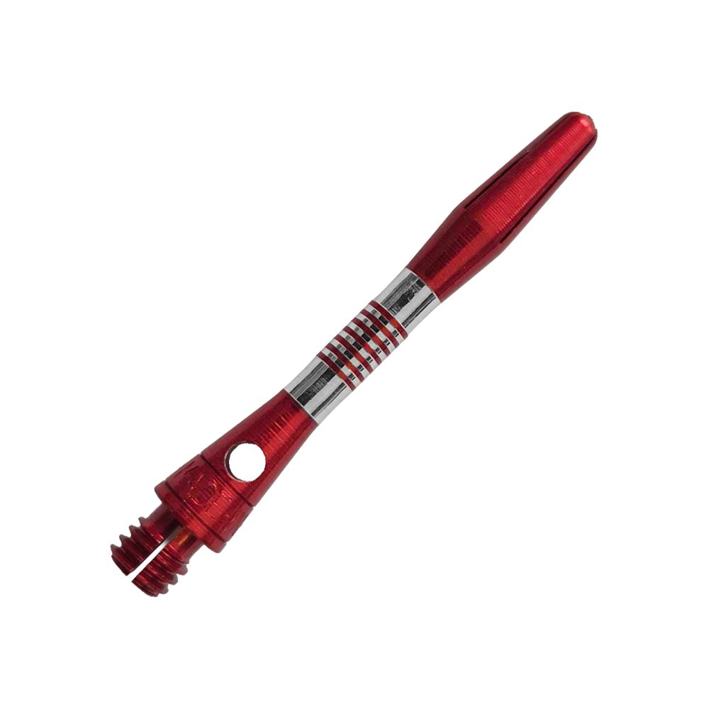 Bulls NL Cetra Aluminium Shafts - Rot Gezeigt werden rote BullsNL Cetra Aluminium Shafts mit einer Länge von 34 mm. Das Produkt ist für das Dartspiel gedacht.