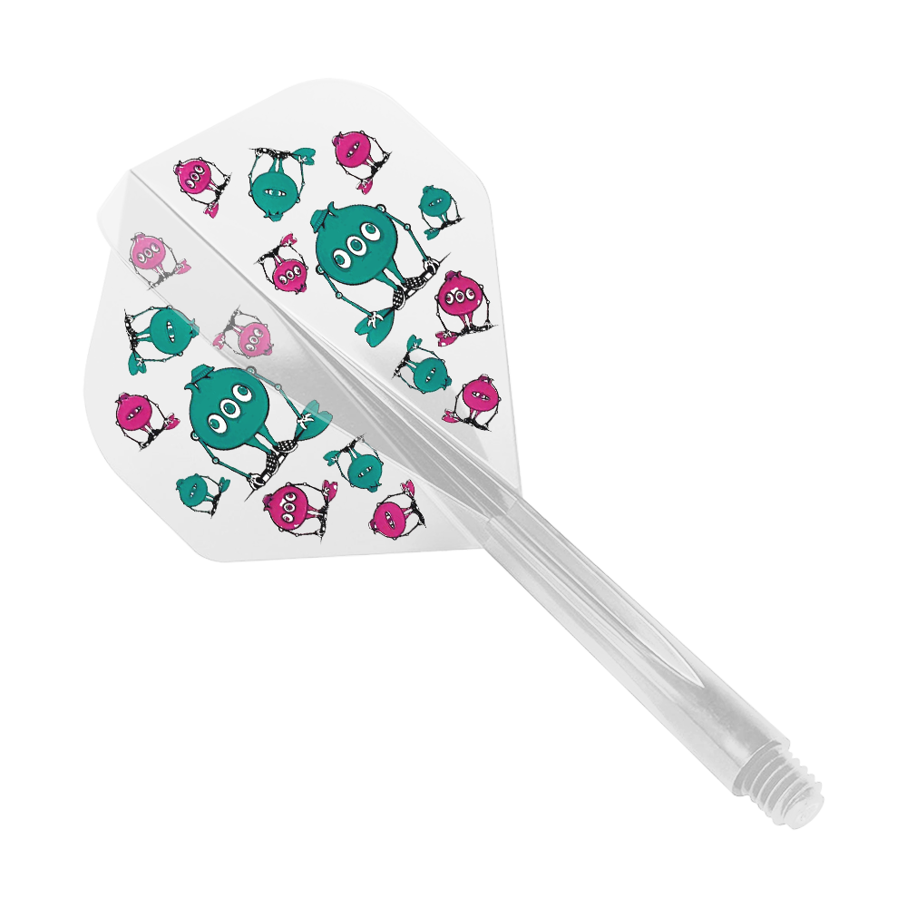 Condor AXE G.T. Monster Clear Flight-System Standard Das Bild zeigt das Produkt "Condor AXE G.T. Monster Clear Flight-System Standard". Auf dem Flight sind lustige, bunte Monster in Blau und Pink abgebildet.