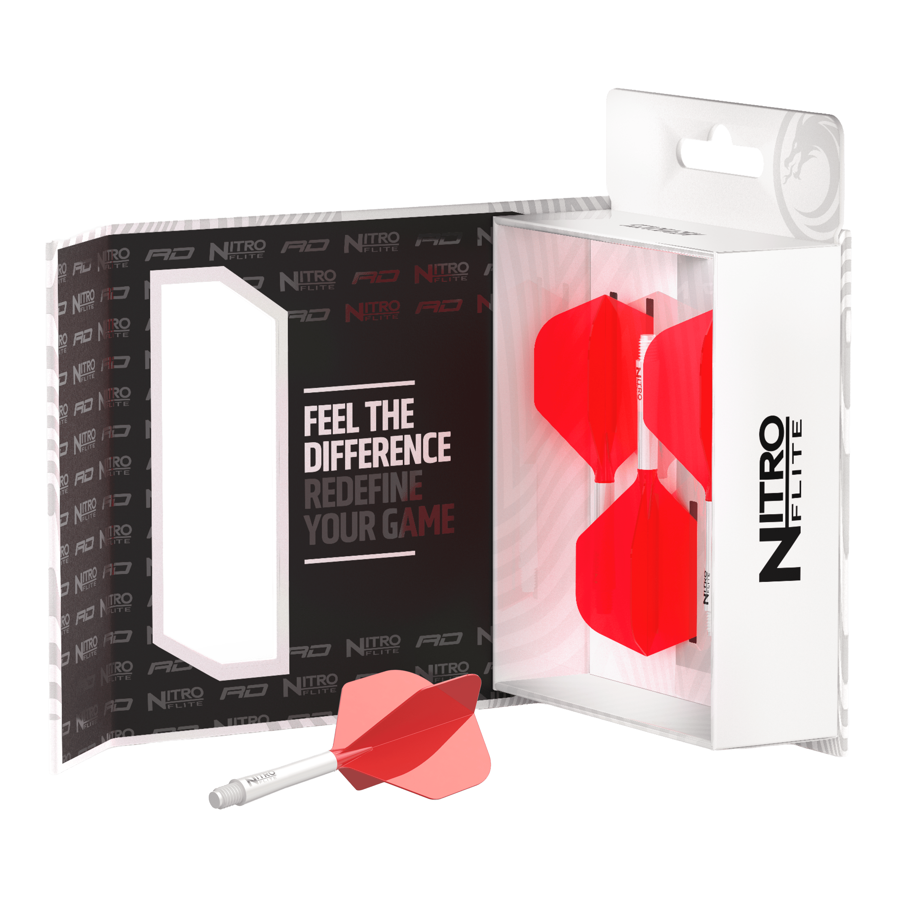 Red Dragon Nitroflite - White Shaft Red No2 Flights Zu sehen ist das Red Dragon Nitroflite Set mit weißen Schäften und No2 Flights in Rot. Dieses Zubehör ist für hochwertige Dart-Performance konzipiert.