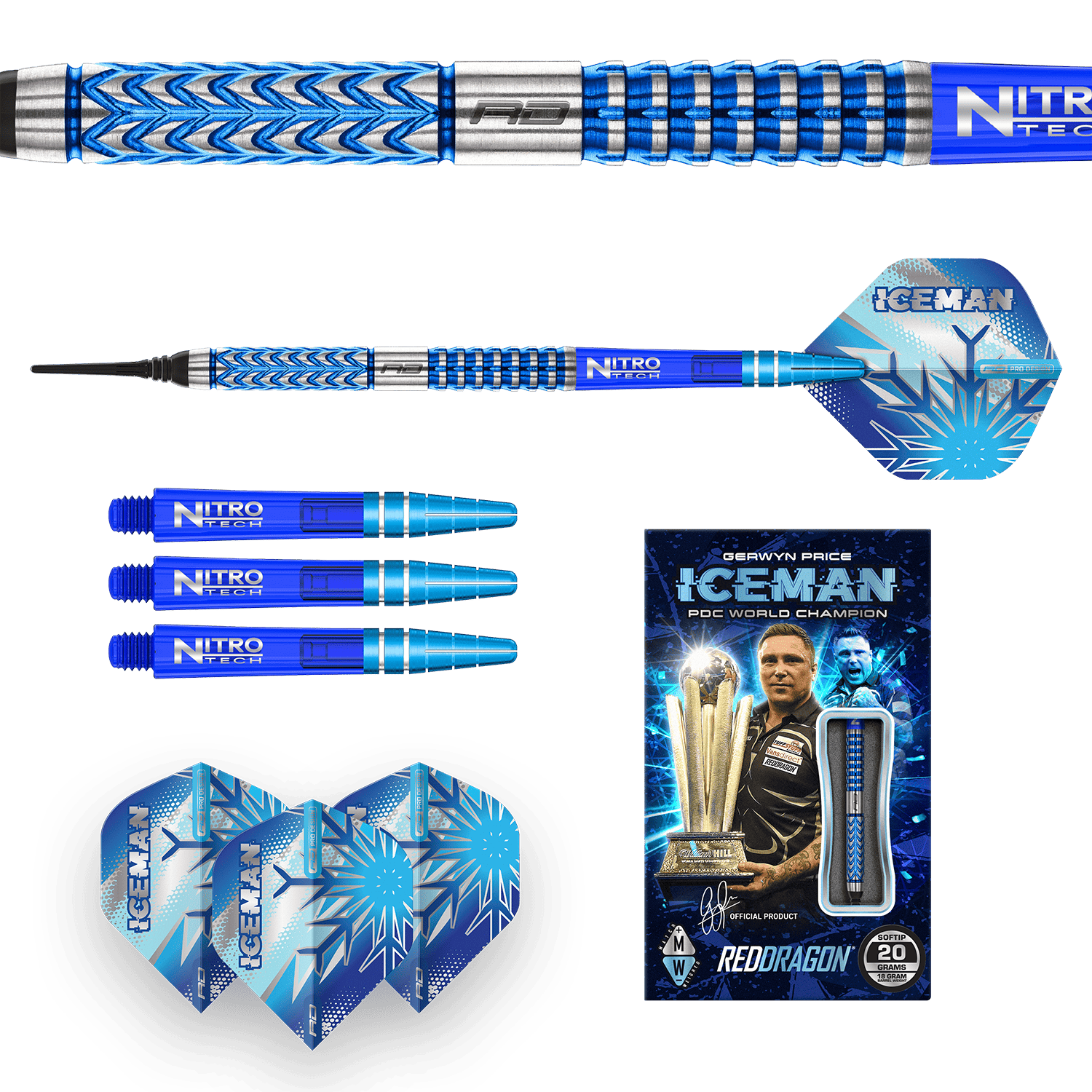 Red Dragon Gerwyn Price Glacier Softdarts