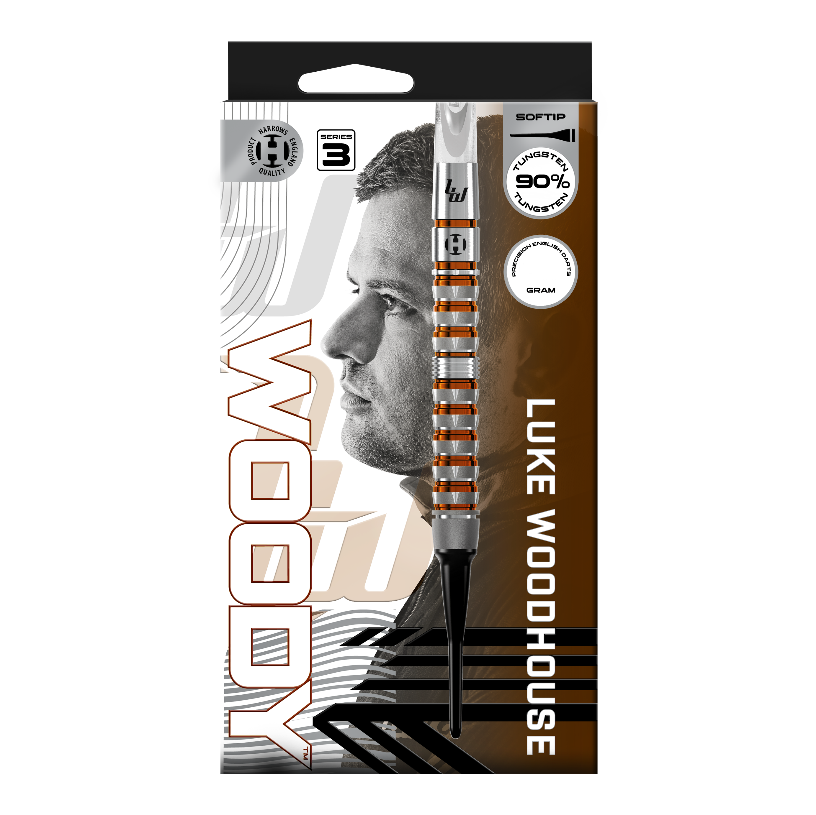 Harrows Luke Woodhouse Series 3 Softdarts - 18g Hier ist das Produkt Harrows Luke Woodhouse Series 3 Softdarts - 18g zu sehen. Das Foto stellt die Softdarts in der 18-Gramm-Ausführung dar.