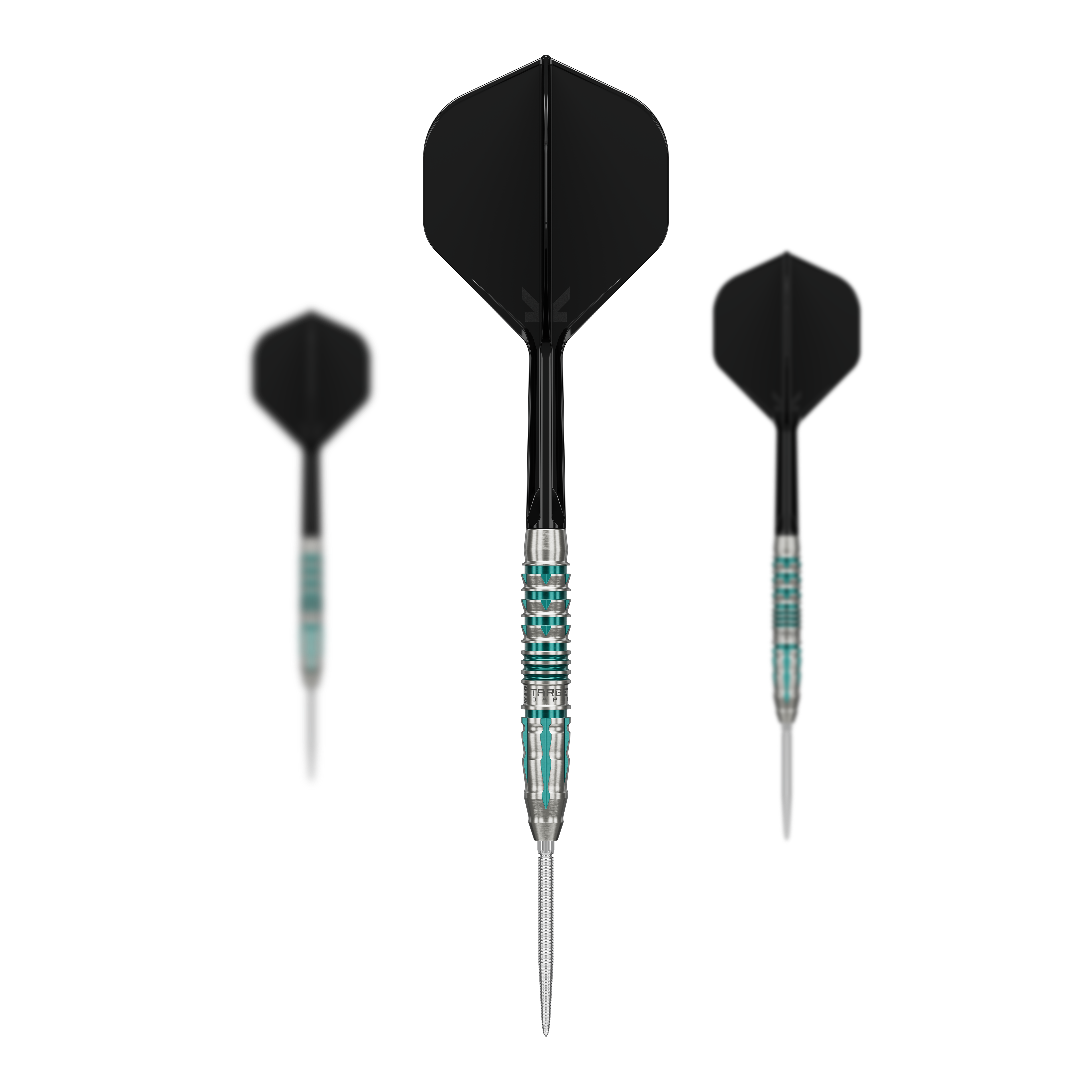 Target Japan Black Marque Pierce Swiss Point Steeldarts Das Bild stellt das Target Japan Black Marque Pierce Swiss Point Steeldarts Set dar. Es handelt sich um hochwertige Darts für professionelle Ansprüche.