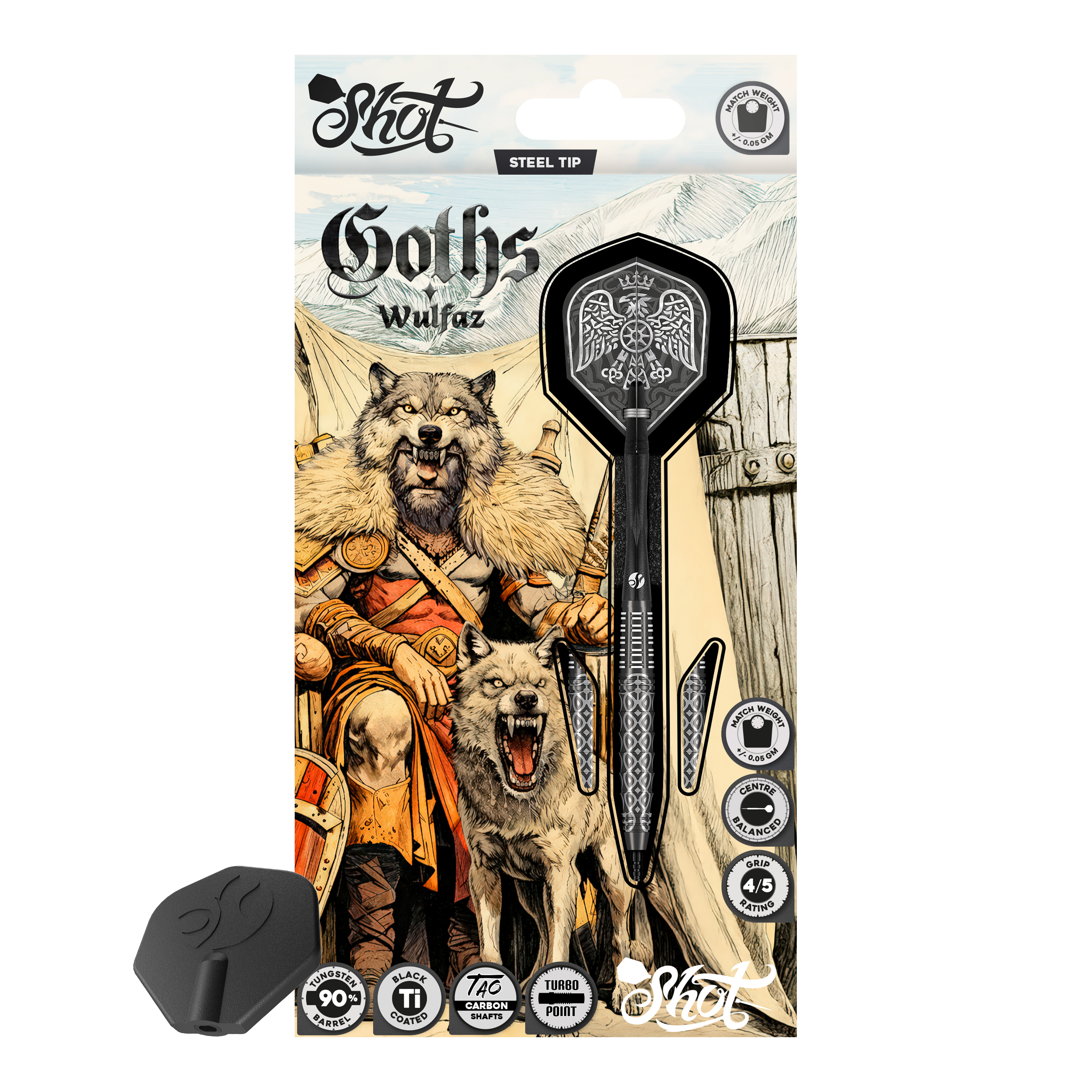 Shot Goths Wulfaz Turbo Point Steeldarts - 23g