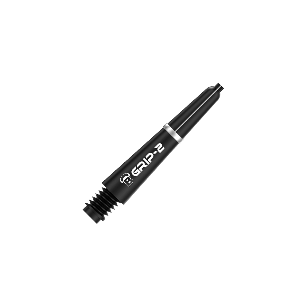 BS55081_Bulls_B-Grip-2_SL_Shafts_Schwarz_28mm_2 Das Bild zeigt einen schwarzen Bulls B-Grip-2 SL Shafts. Auf dem Schaft ist der Schriftzug "GRIP-2" deutlich sichtbar.