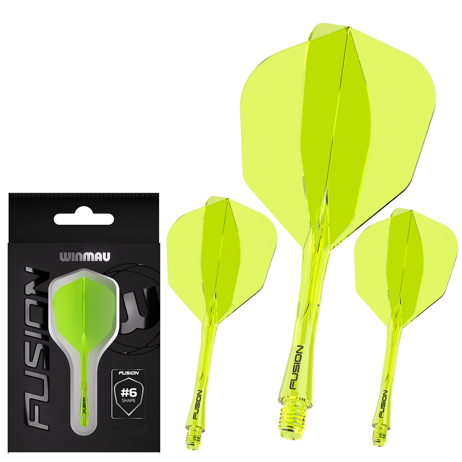 Winmau Fusion Flight-Shaft-System No6 neon gelb