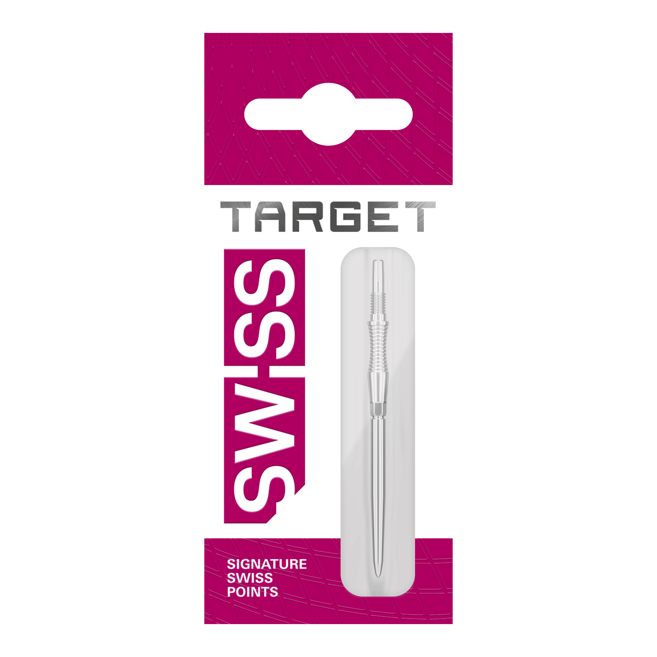 Target Swiss Point Dartspitzen Signature RST - Silber Das Bild zeigt eine weitere Ansicht der Dartspitzen '340302_Target_Swiss_Point_Dartspitzen_Signature_RST_Silber_42mm_2'. Es wird eine silberne Dartspitze aus einem anderen Winkel gezeigt.