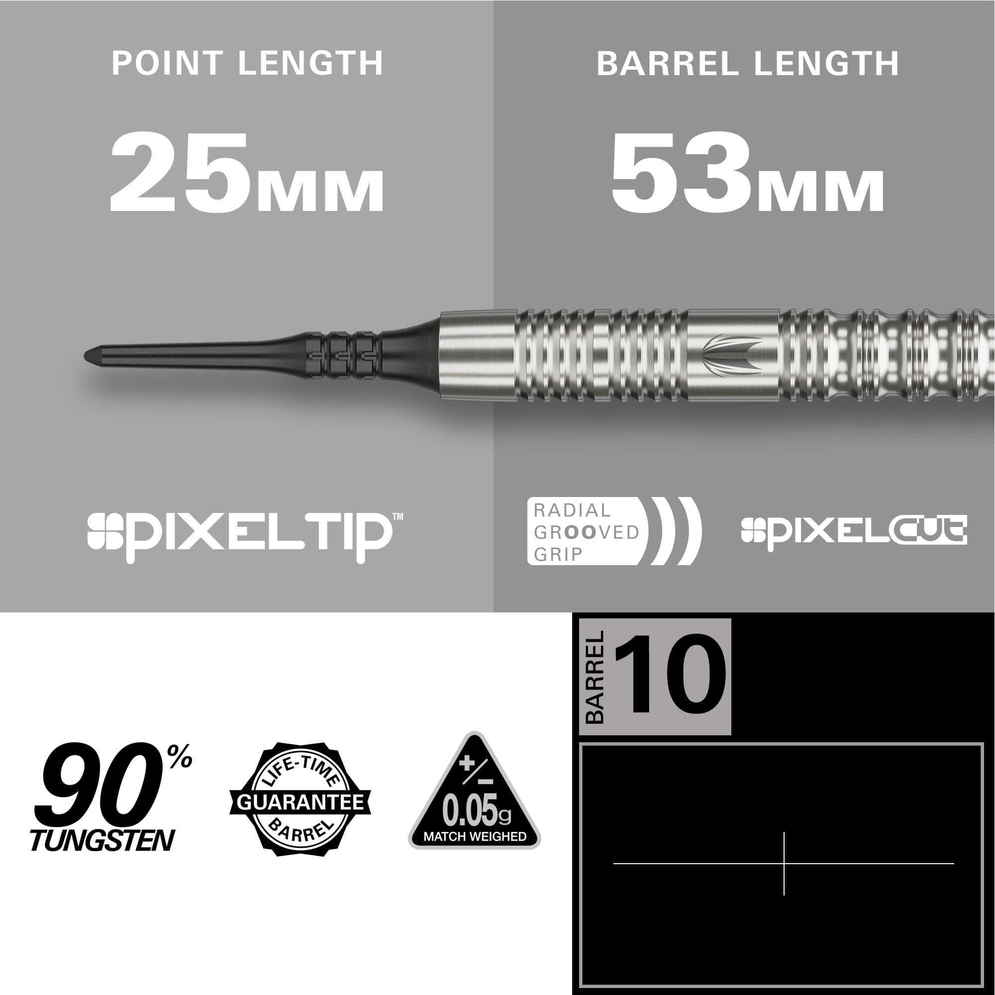 Target Hydro 12 Softdarts Auf diesem Bild werden Target Hydro 12 Softdarts dargestellt. Diese Softdarts eignen sich perfekt für elektronische Dartscheiben.