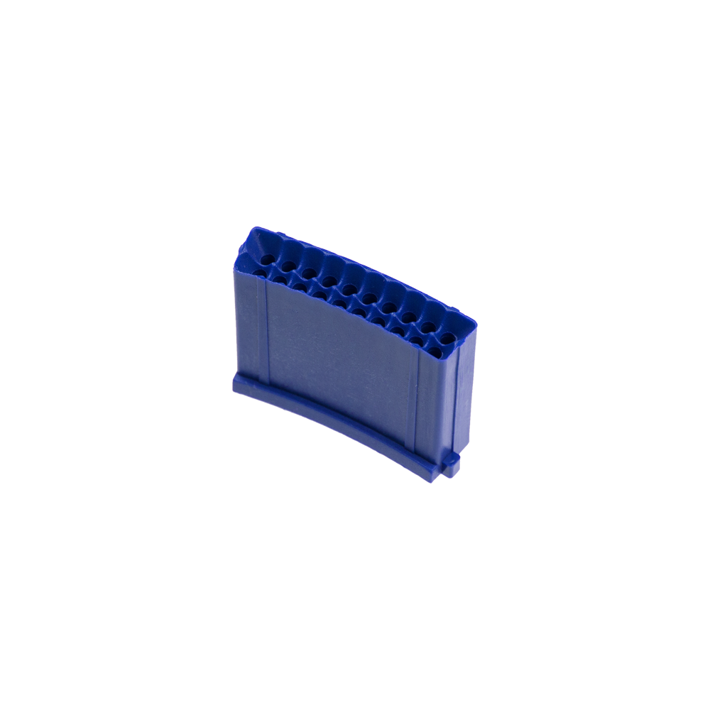 Das Bild zeigt ein blaues Ersatzfeld für Löwen Dartautomaten. Es ist rechteckig geformt und hat mehrere kleine Löcher auf der Oberseite.