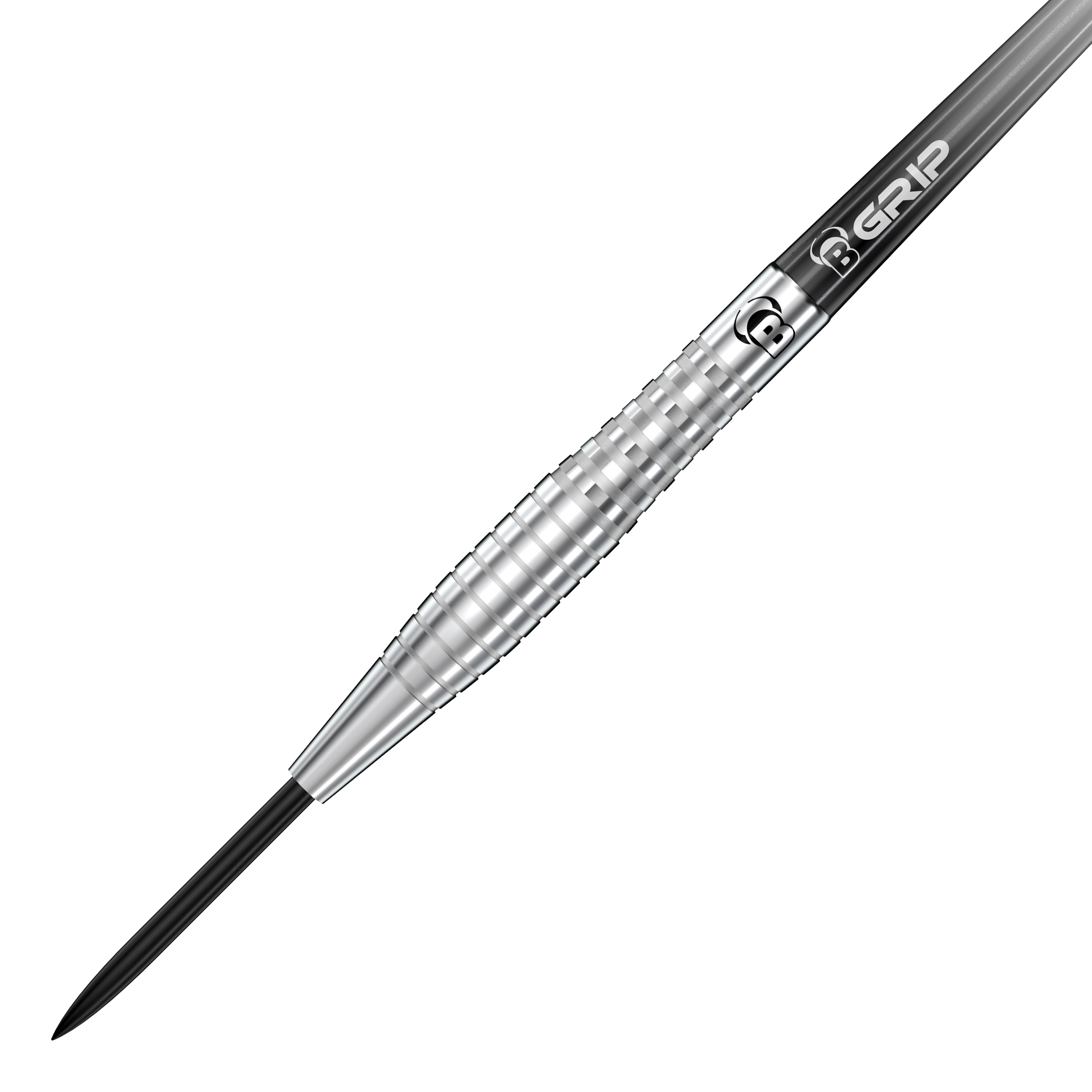 Bulls Martin Schindler Original Generation 2 Steeldarts Das Bild zeigt einen silbernen Steeldart der Marke Bulls, Modell Martin Schindler Original Generation 2. Der Dart hat eine gerillte Oberfläche für besseren Grip und eine schwarze Stahlspitze.