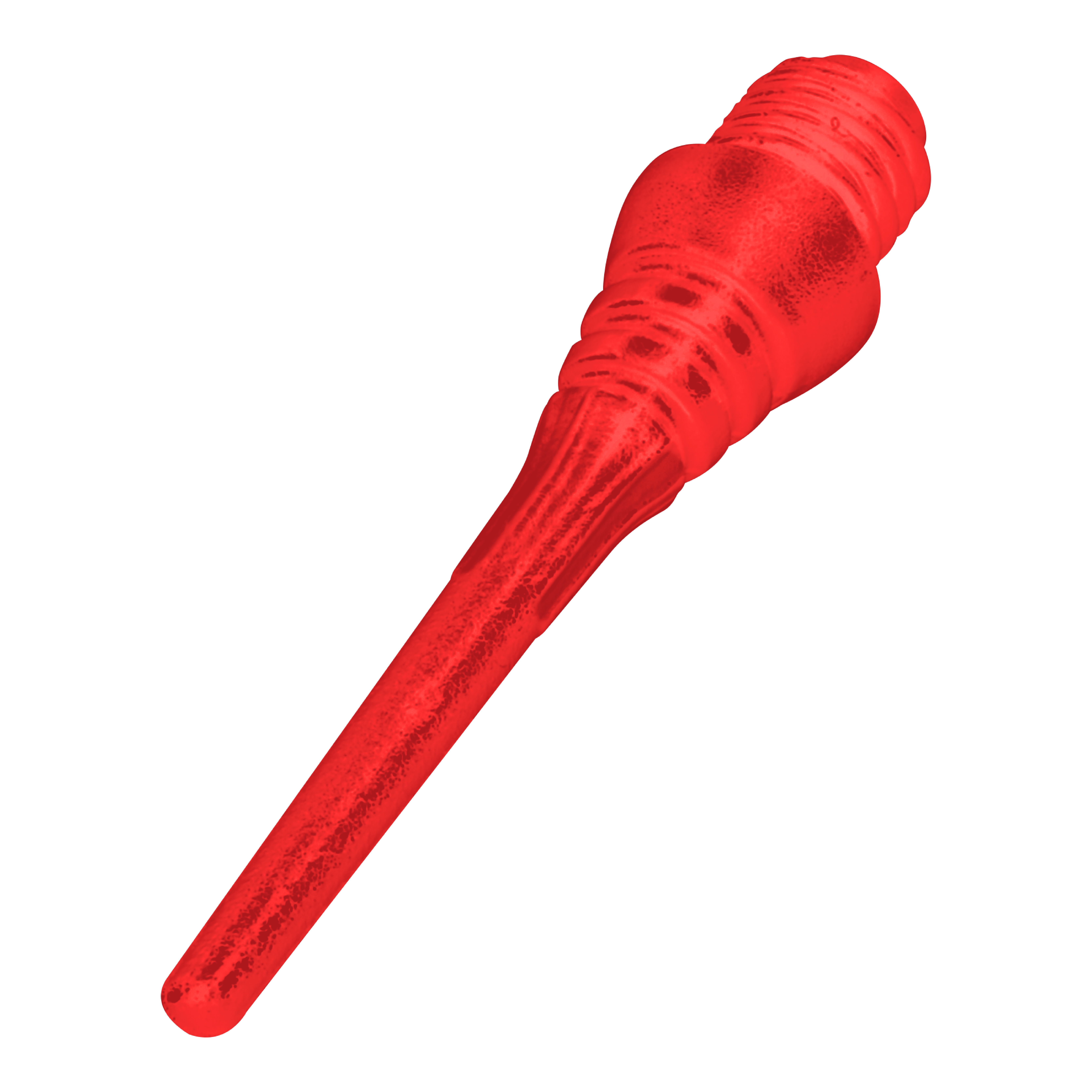 Winmau Triton Softtip Points Softdartspitzen (50-er Pack) Das Bild zeigt eine einzelne rote Softdart-Spitze. Sie hat ein Schraubgewinde und besteht aus Kunststoff.