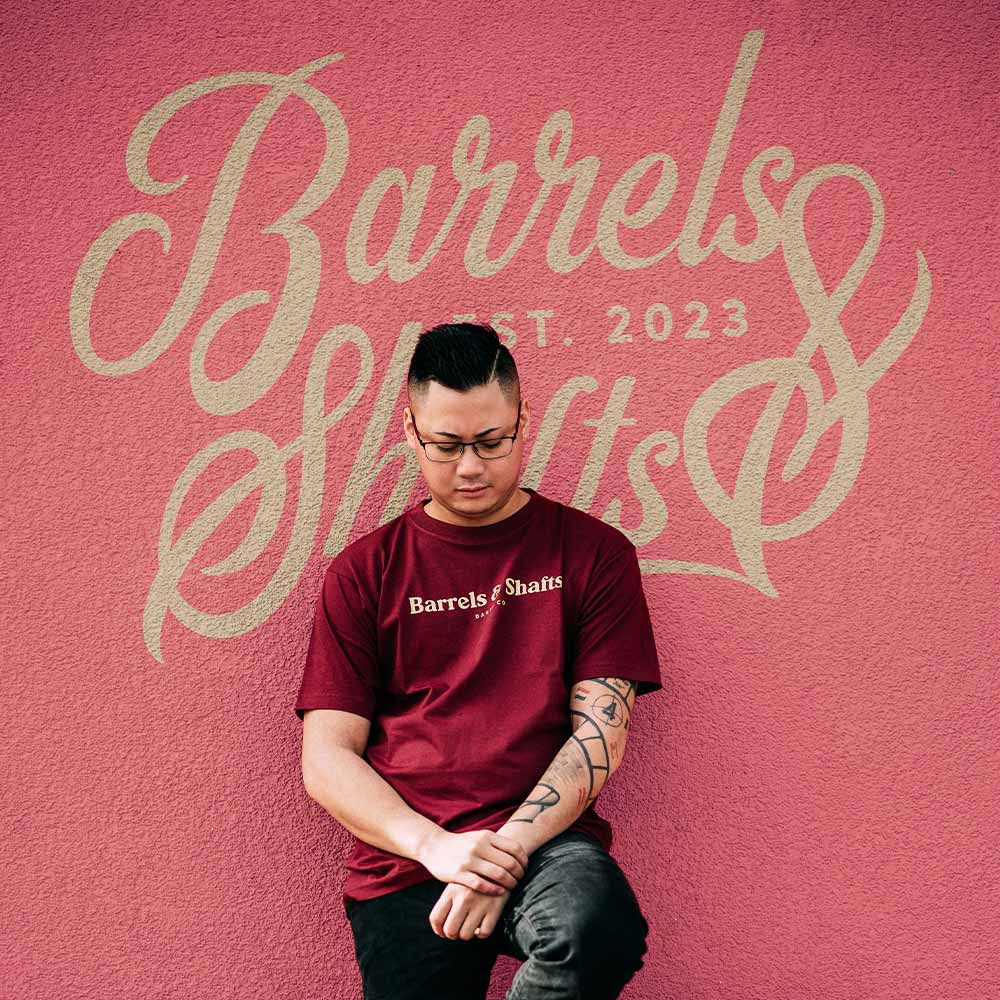 Barrels and Shafts T-Shirt - Bordeaux Rot