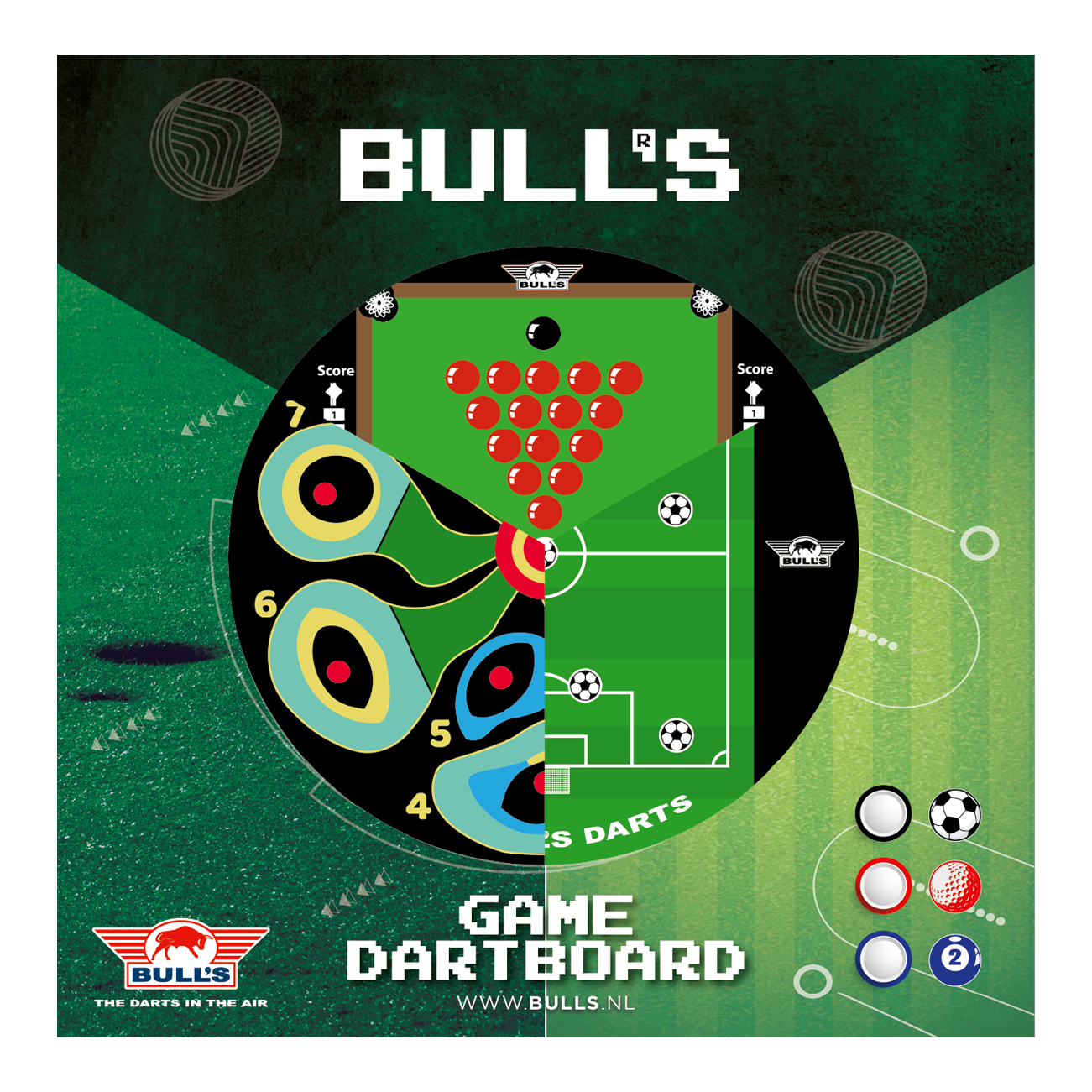 Bulls NL Game Board Football Dartboard