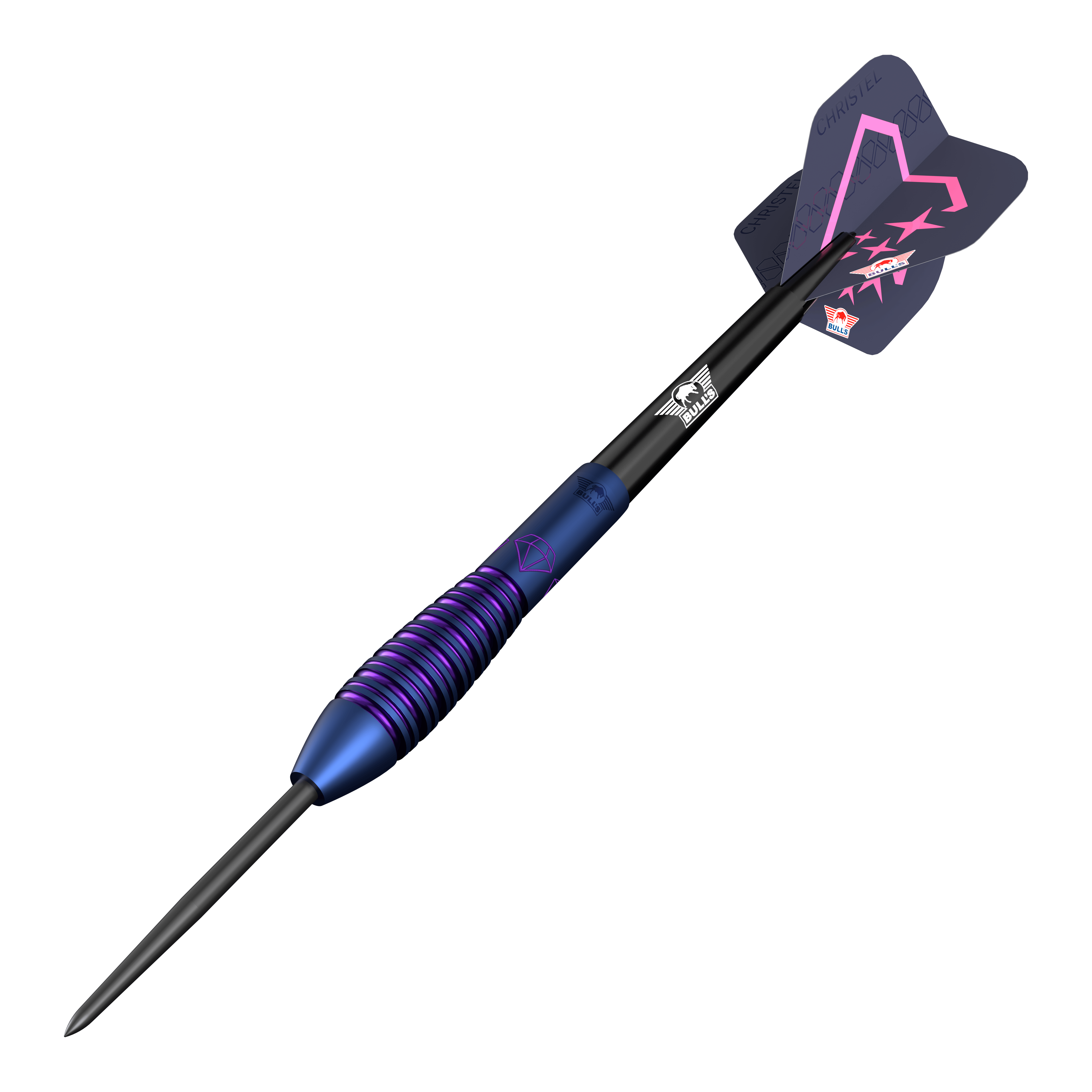 Bulls NL Christel Timmermans Satellite 90 Steeldarts 25g Das Bild zeigt die Bulls NL Christel Timmermans Satellite 90 Steeldarts 25g. Diese Darts eignen sich besonders für Turnierspieler.