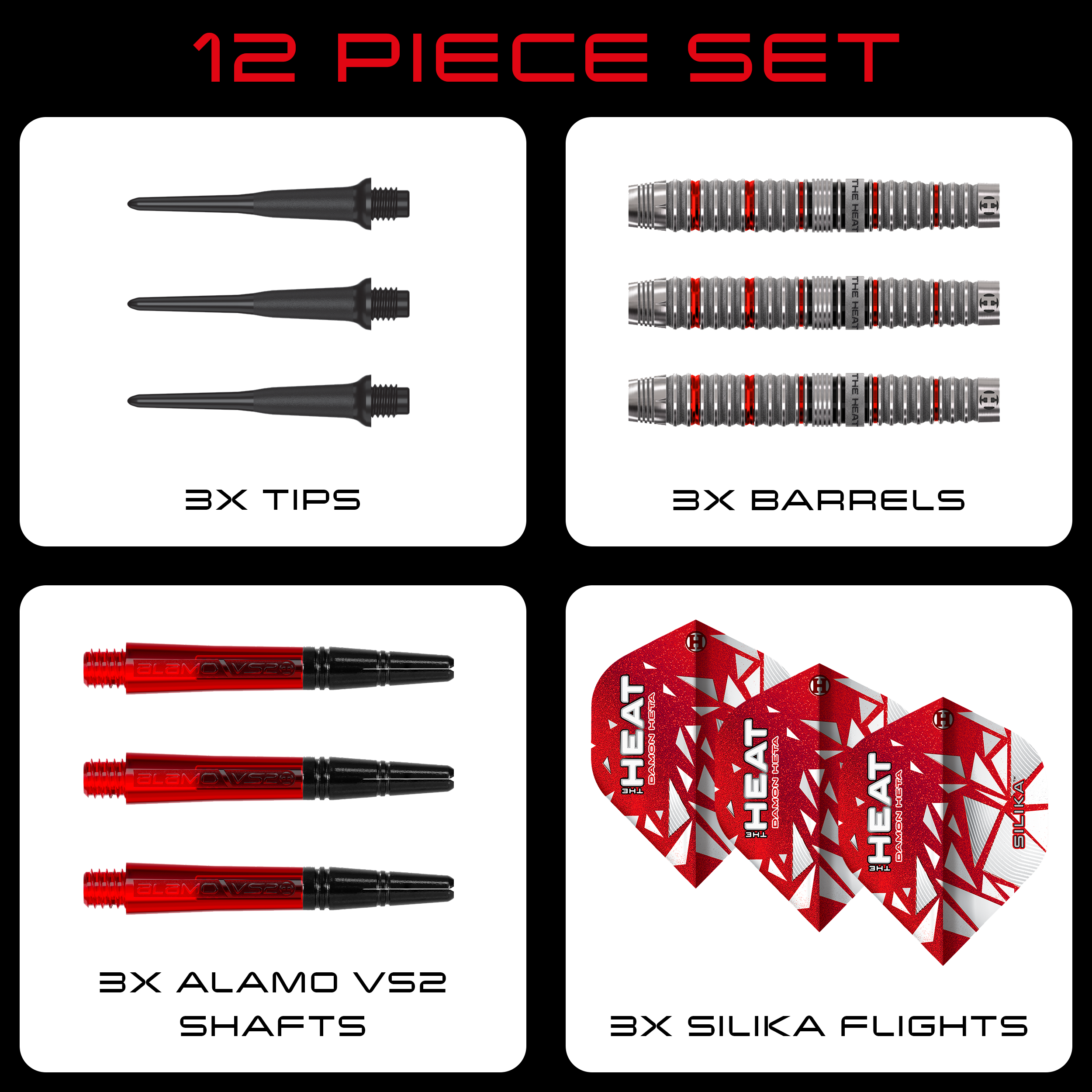 Harrows Damon Heta Series 4 Softdarts Zu sehen sind Harrows Damon Heta Series 4 Softdarts. Dieses Produkt ist speziell für den Softdart-Sport entwickelt.