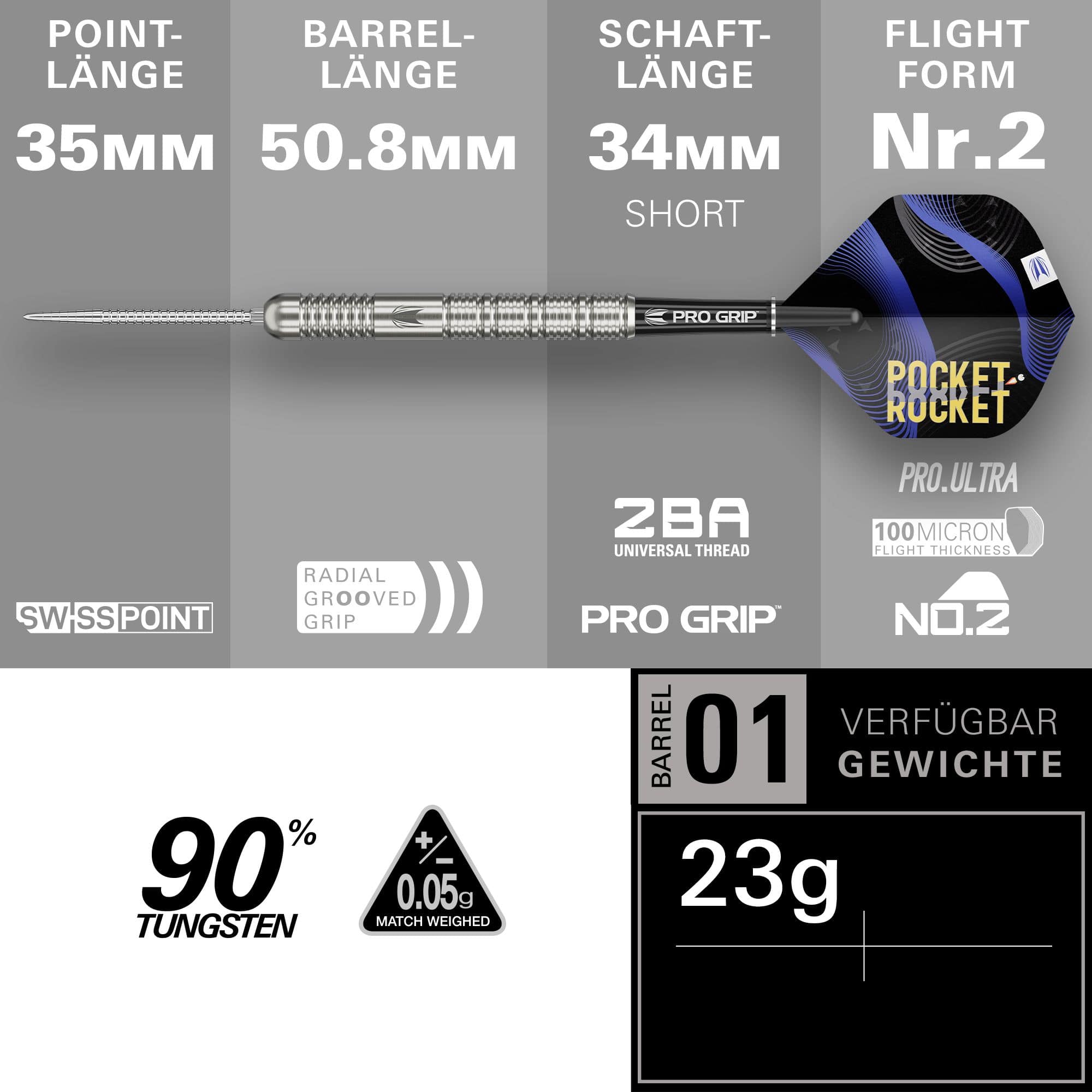 Target Justin Hood Swiss Points Steeldarts - 23g