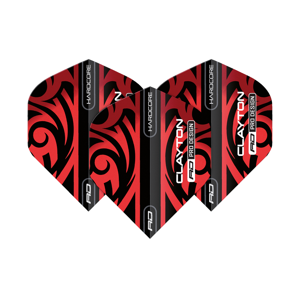 Red Dragon Hardcore Jonny Clayton Red Black Standard Flights