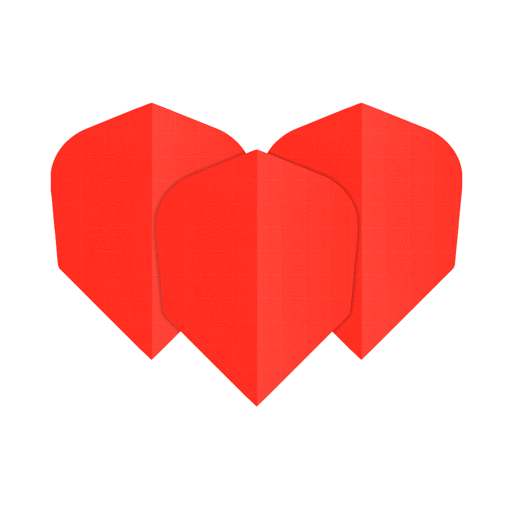 Nylon-Stoff No6 Flights Das Bild trägt den Dateinamen 'Nylon-Stoff_No6_Flights_NeonOrange_1Set'. Wahrscheinlich zeigt es ein Set Flight-Flügel aus Nylon-Stoff in Neonorange.