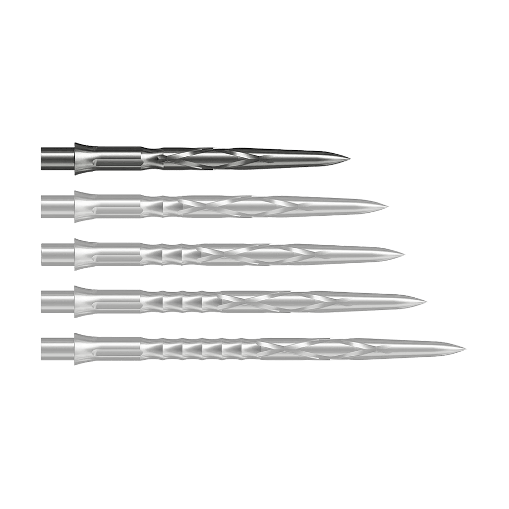 Caliburn System Steeldartspitzen - HAN G2 - Silber Abgebildet ist eine silberne Steeldartspitze vom Typ Caliburn Evo System HAN G2 in 28 mm Länge. Sie eignet sich für den Einsatz bei Steeldarts.