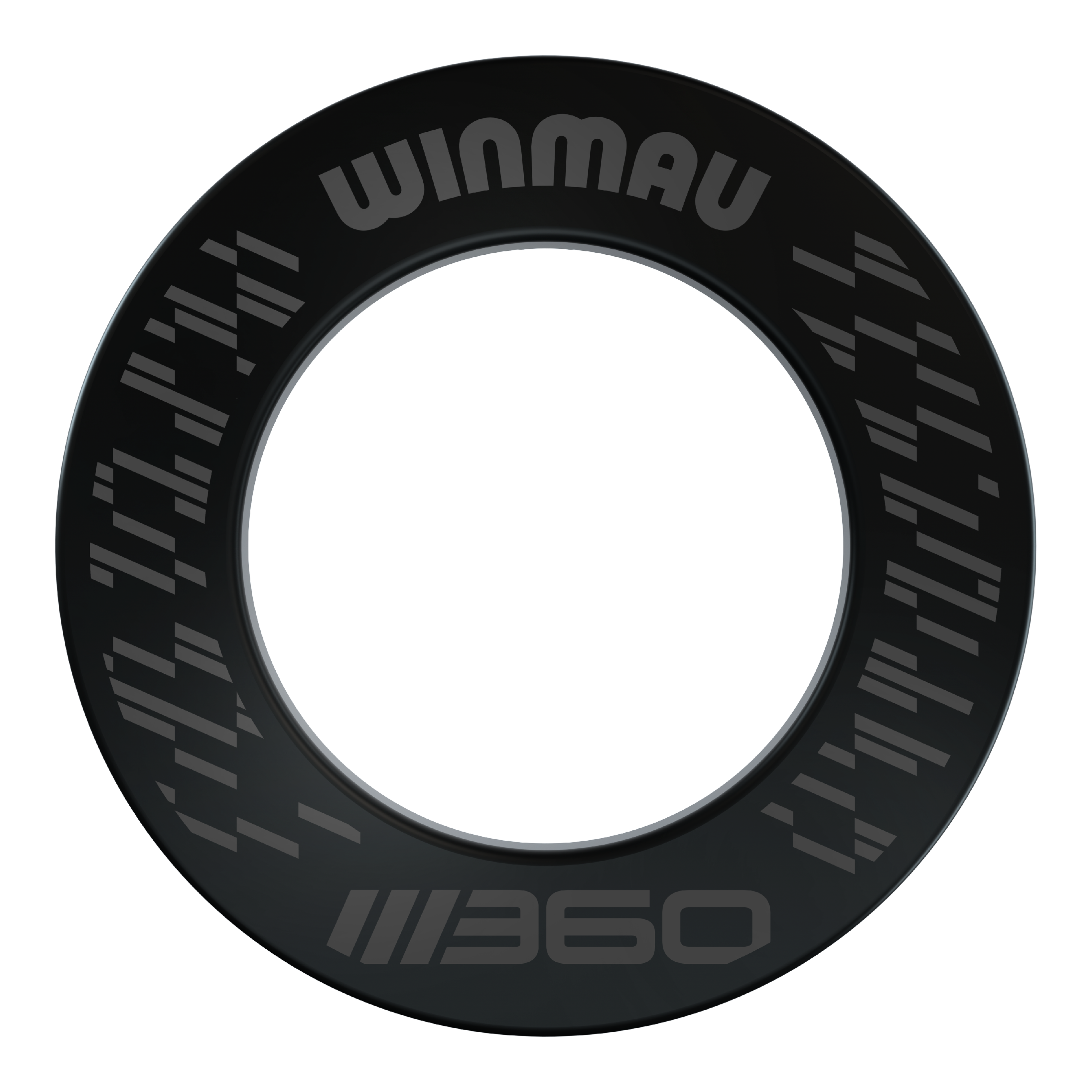 Das Bild zeigt das Winmau Blade 360 Dartboard Surround in Schwarz. Diese Dartboard-Umrandung schützt die Wand und bietet ein professionelles Aussehen.