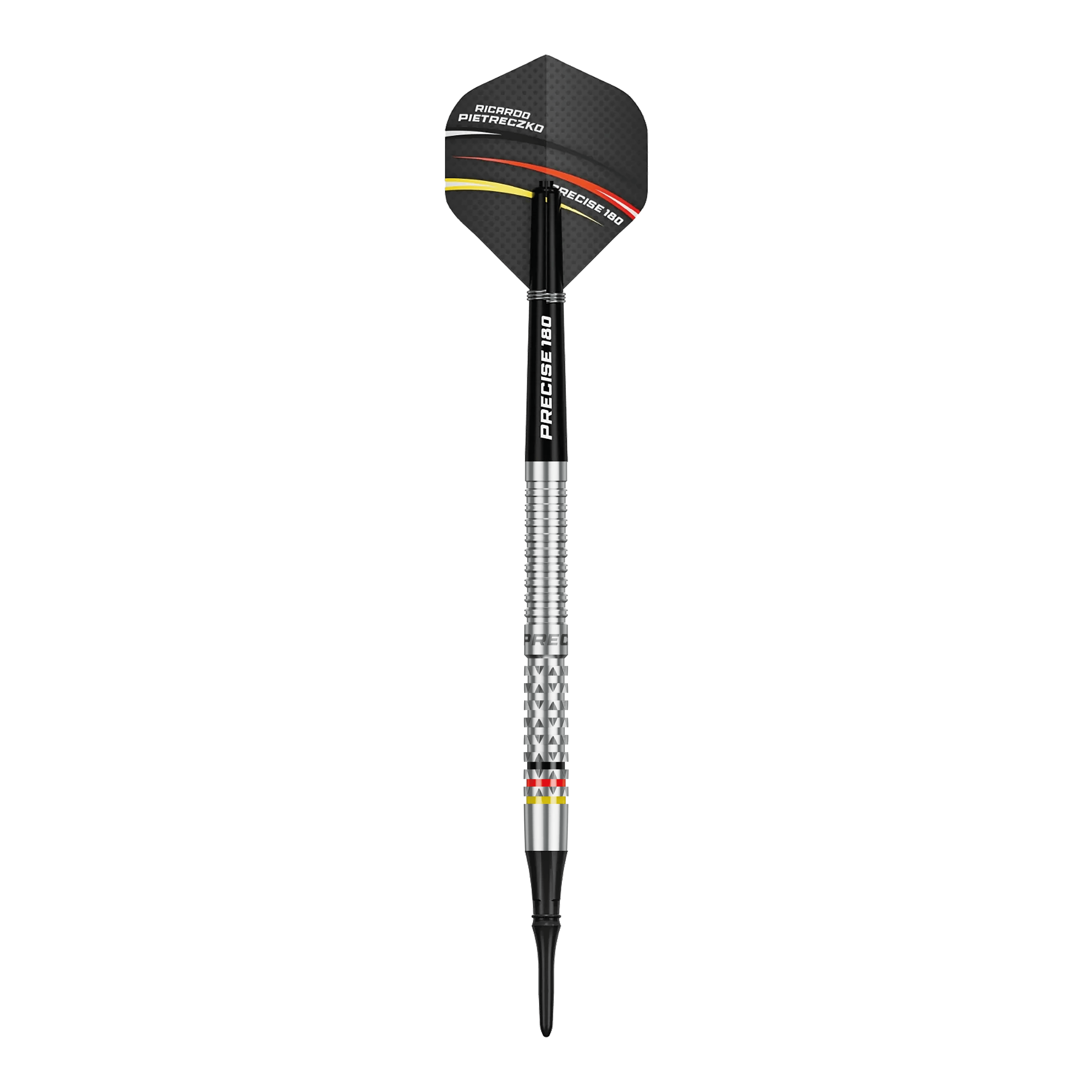 Precise 180 Ricardo Pietreczko GEN1 Softdarts Das Foto präsentiert die Precise 180 Ricardo Pietreczko GEN1 Softdarts. Sie bieten hohe Qualität und gutes Handling.