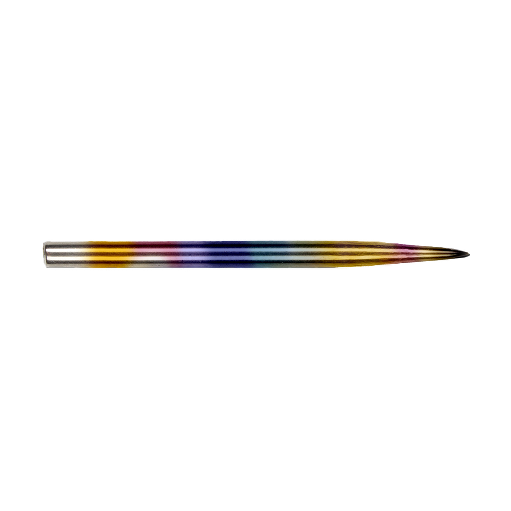 BU57615_BullsNL_Rainbow_Steeldartspitzen_38mm_2 Dies ist eine bunte Stahlspitze für Dartpfeile. Die Spitze zeigt einen Farbverlauf in Regenbogenfarben.
