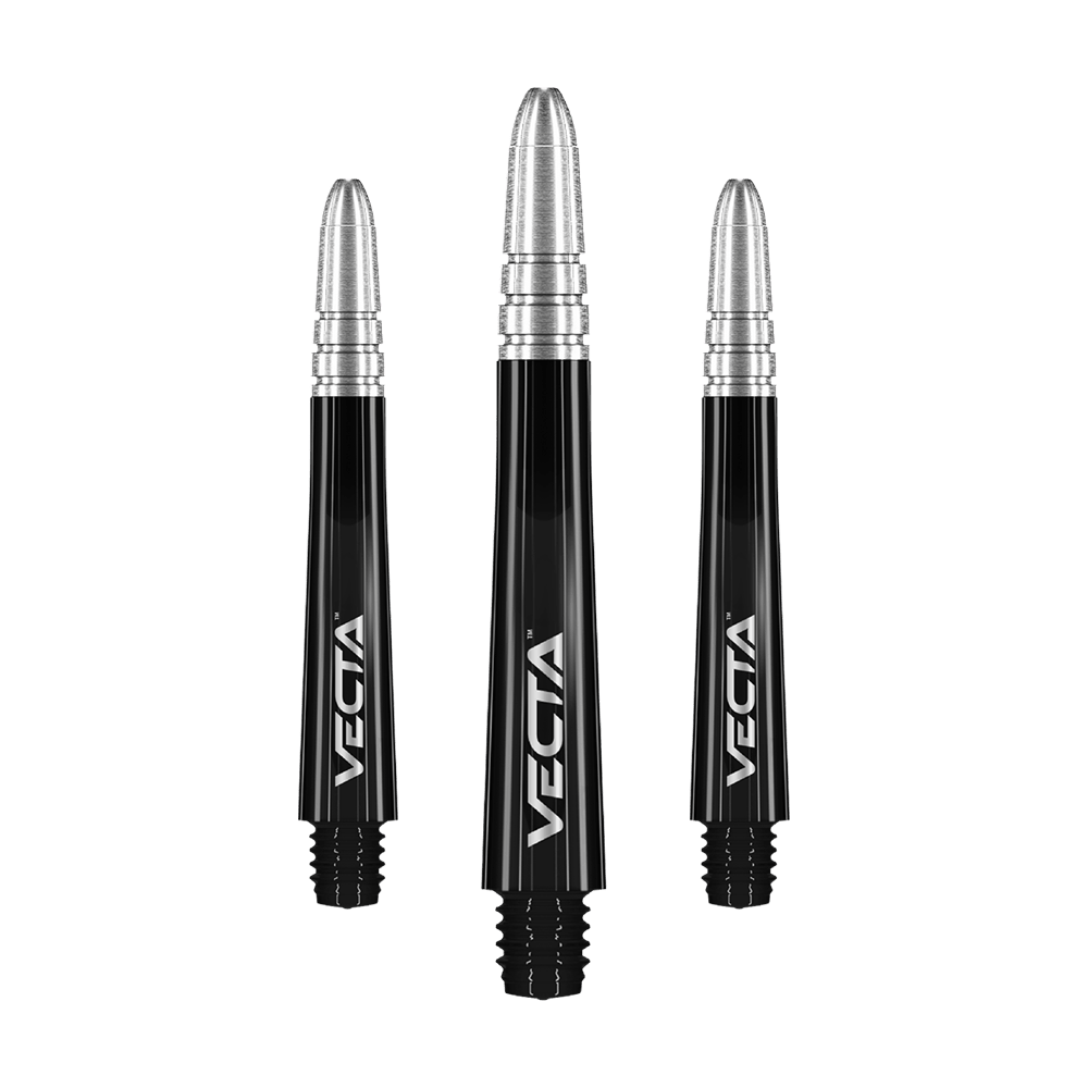 Winmau Vecta Shafts - Schwarz Silber Winmau Vecta Shafts - Schwarz Silber