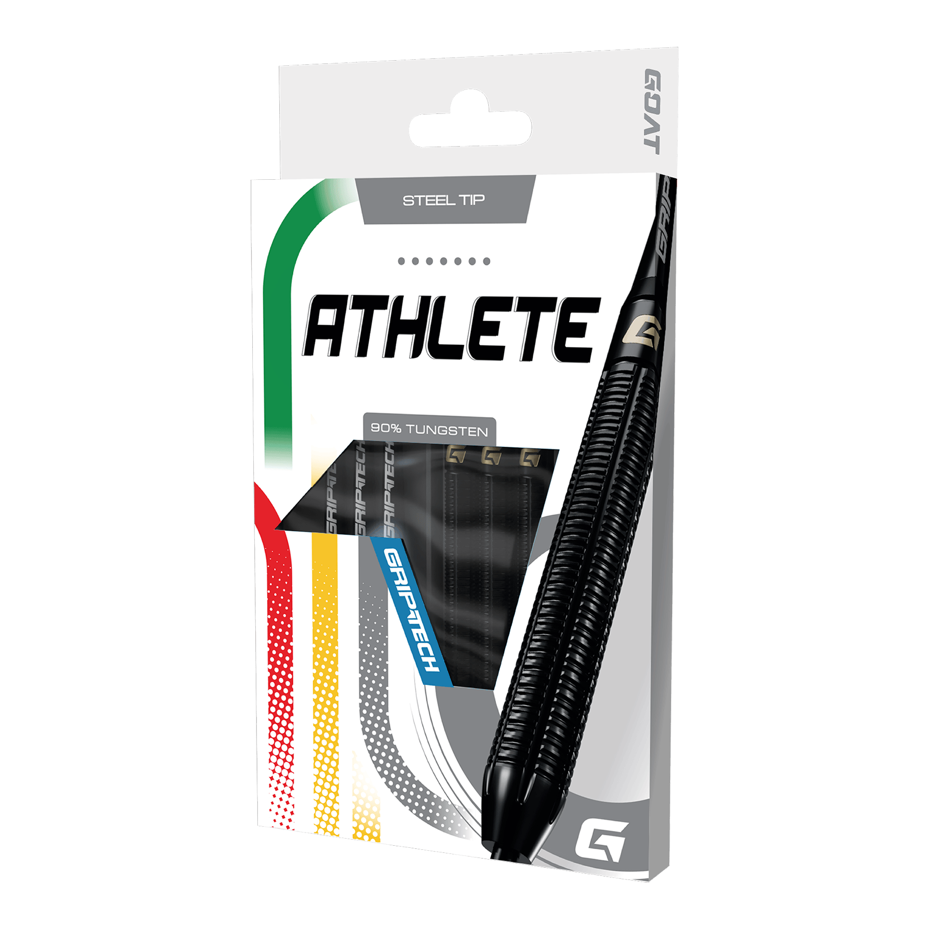 GOAT Athlete Black Tungsten Steeldarts Das Produkt GOAT Athlete Black Tungsten Steeldarts wird gezeigt. Die Darts sind für professionelle Spieler geeignet und in Schwarz gehalten.